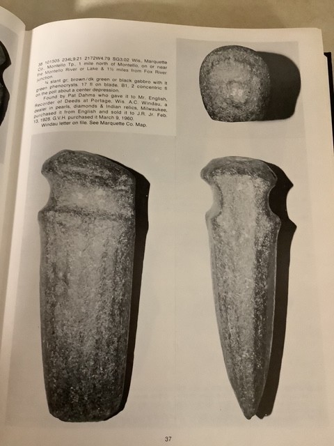 Fluted Axe Highsmith 1985 Indian Artifacts Stone Wisconsin Illustrated Fine Cond