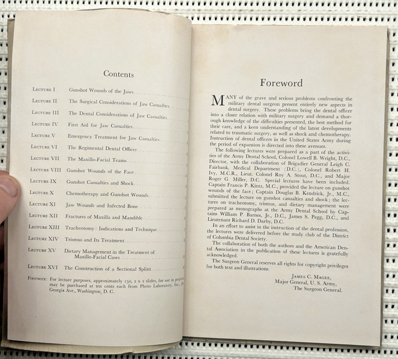 World War II Lectures On Military Dentistry Softcover Illustrated 1st Ed. 104pg