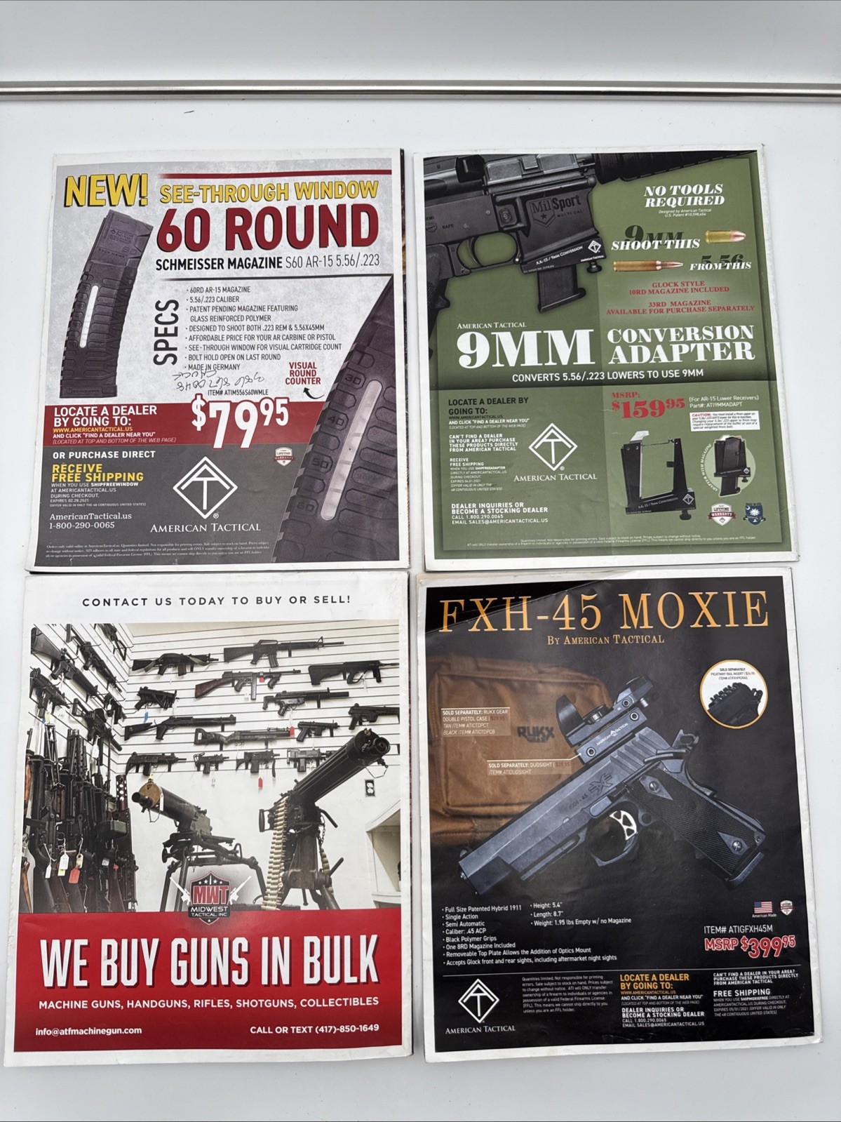 Lot Of 8 Firearms News Magazine – Pistols, Handguns, Rifles, Machine Guns 2021