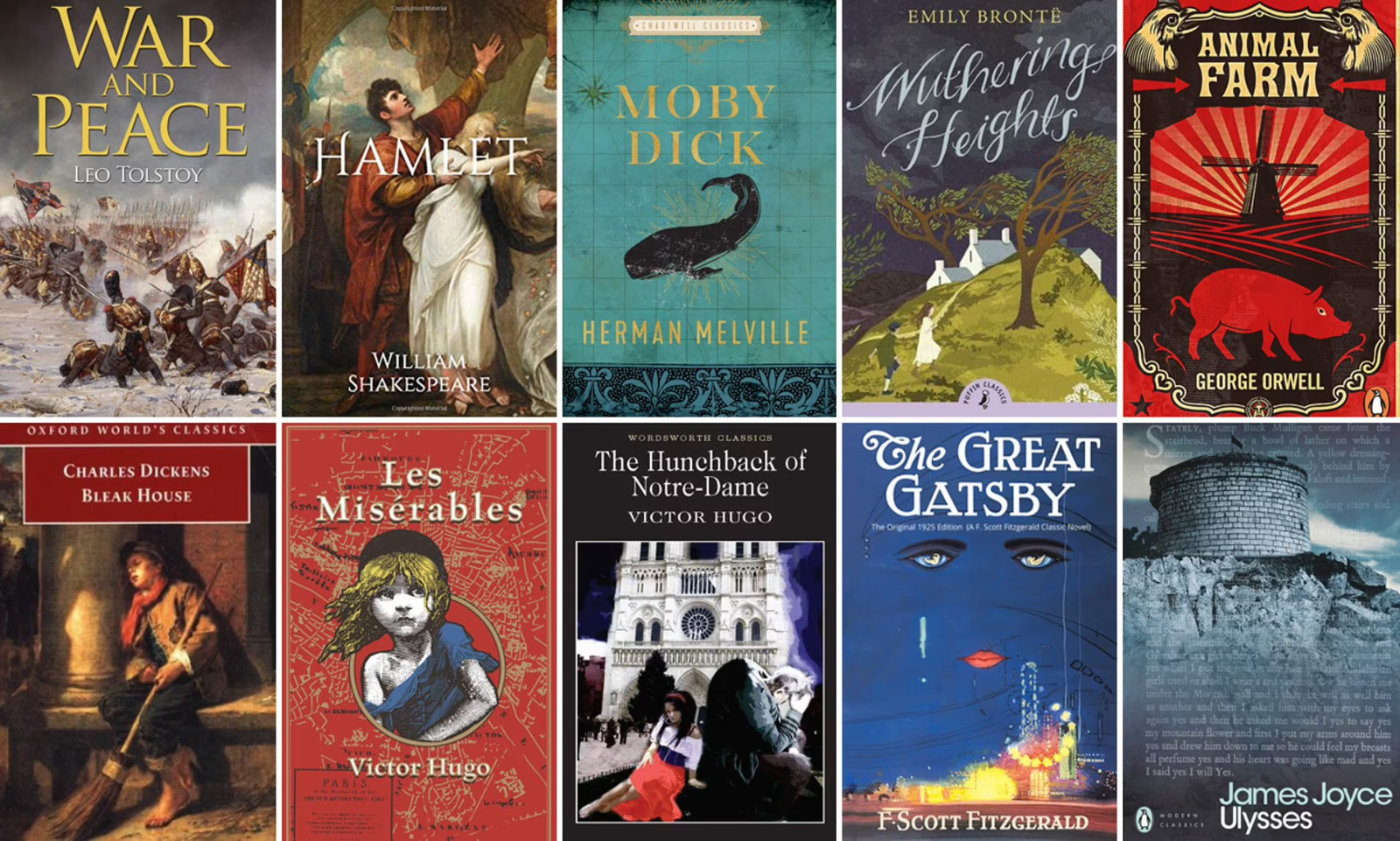 📚💫 Lot of 18 Classic Literature Works – Legendary Books for Book Lovers!