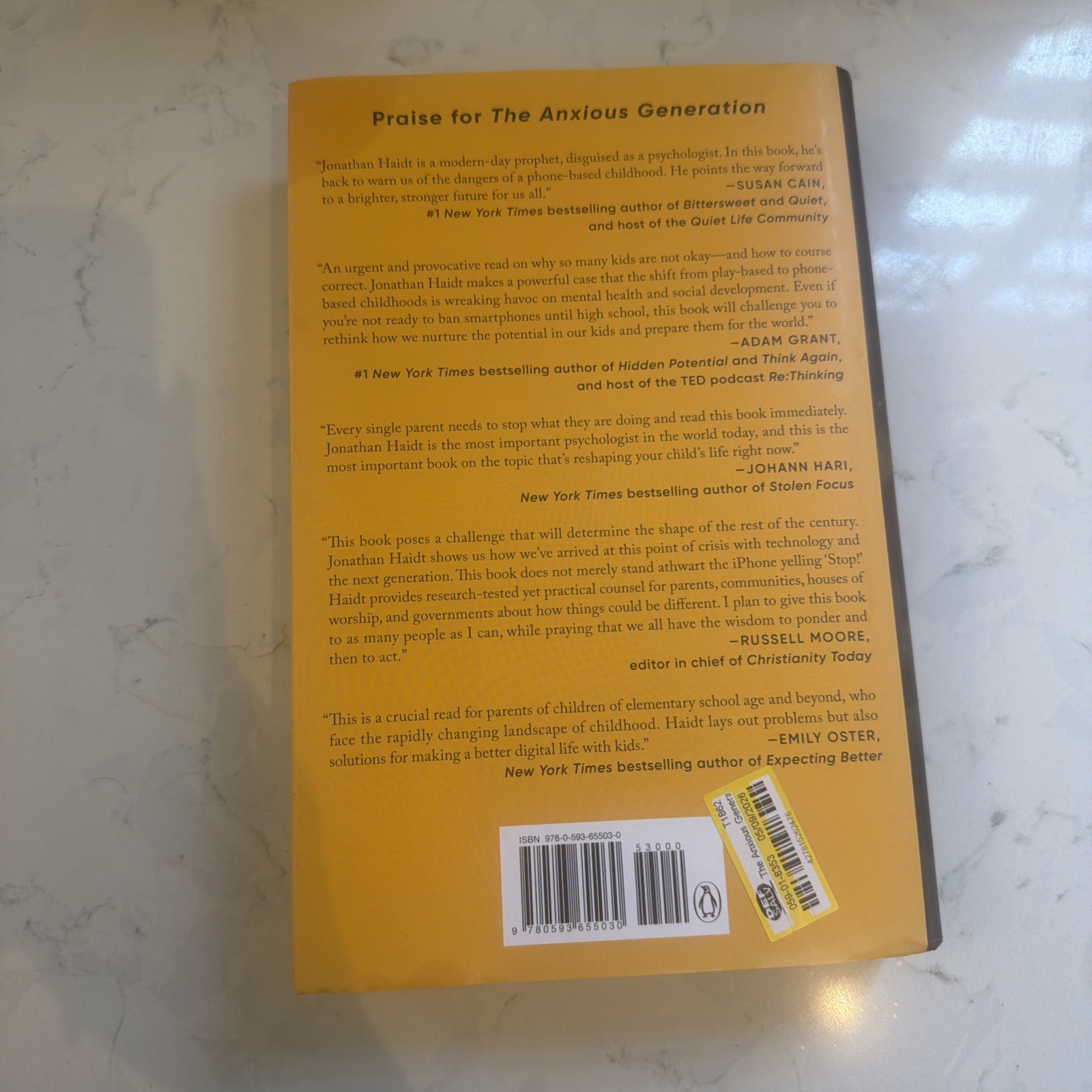 THE ANXIOUS GENERATION by Jonathan Haidt – Hardcover Book – Like New Condition