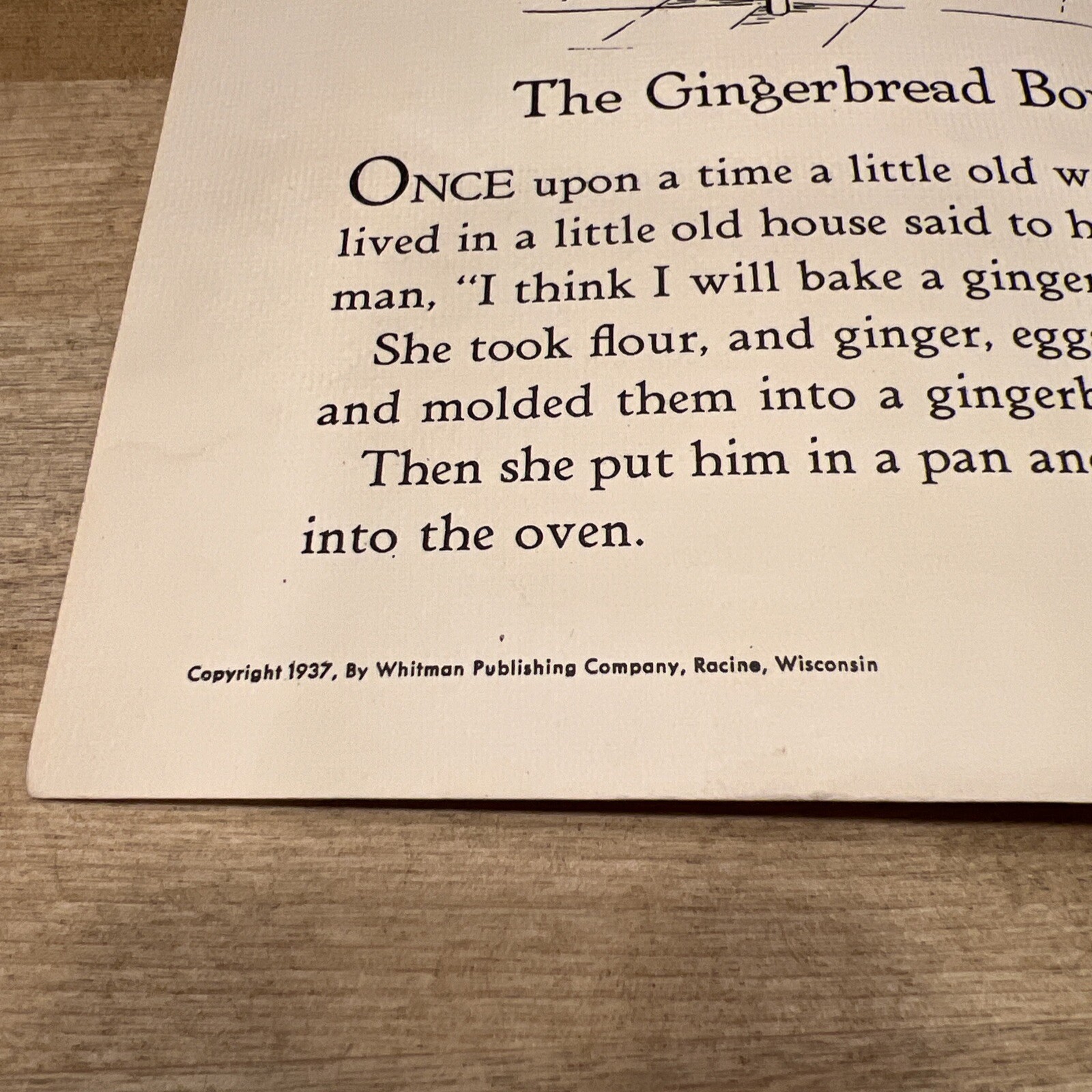 Antique Large 1937 The Gingerbread Boy Book By Whitman Publishing Company #1075