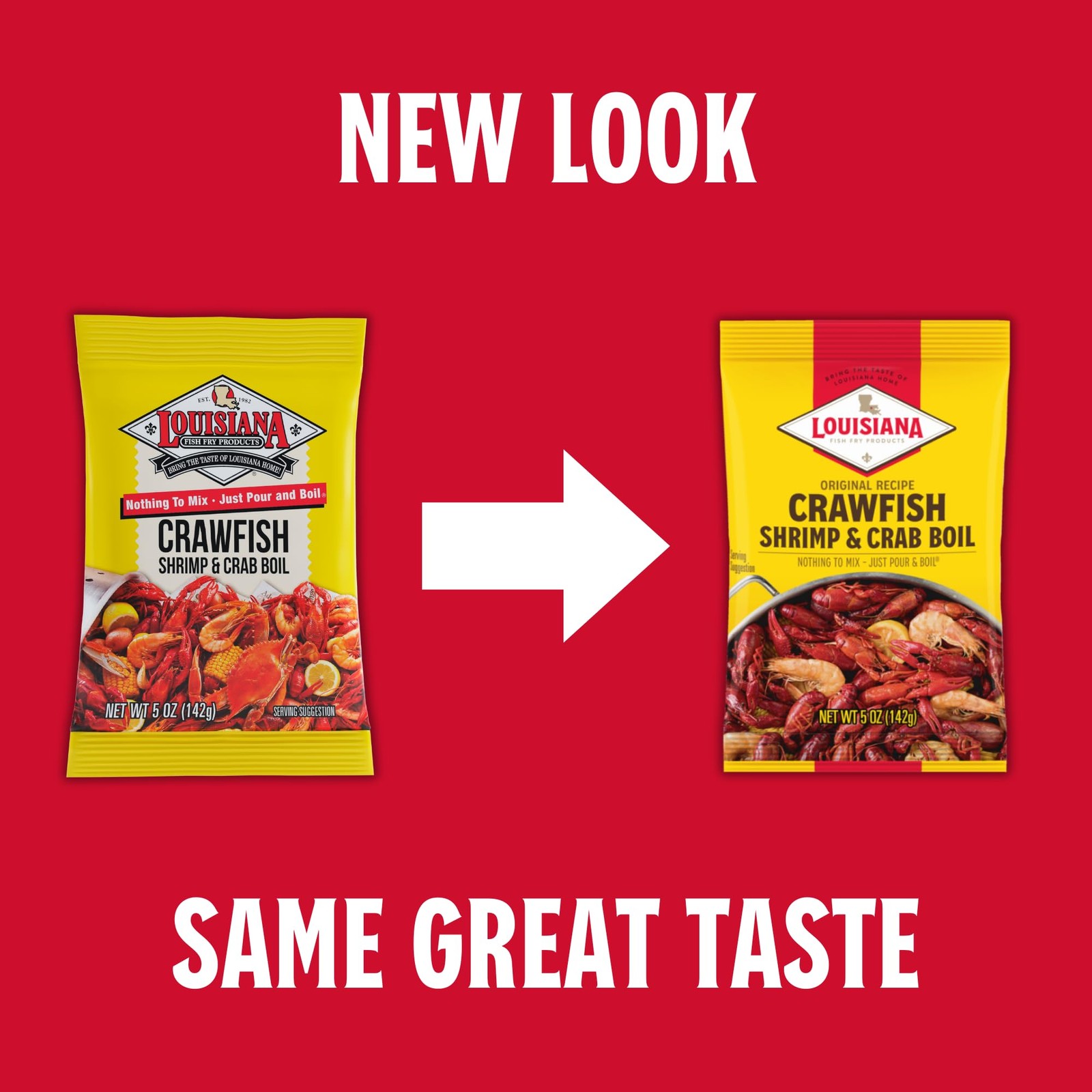Louisiana Crawfish Crab Shrimp Boil 5 Oz Pack of 4 Delicious Seafood Mix