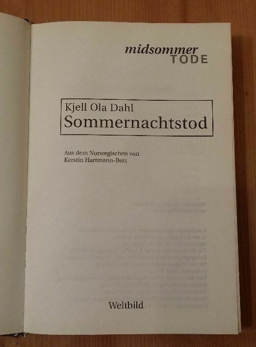 Summer Night Death Kjell Ola Dahl Midsommer Deaths 2002 475 Pages Crime Novel