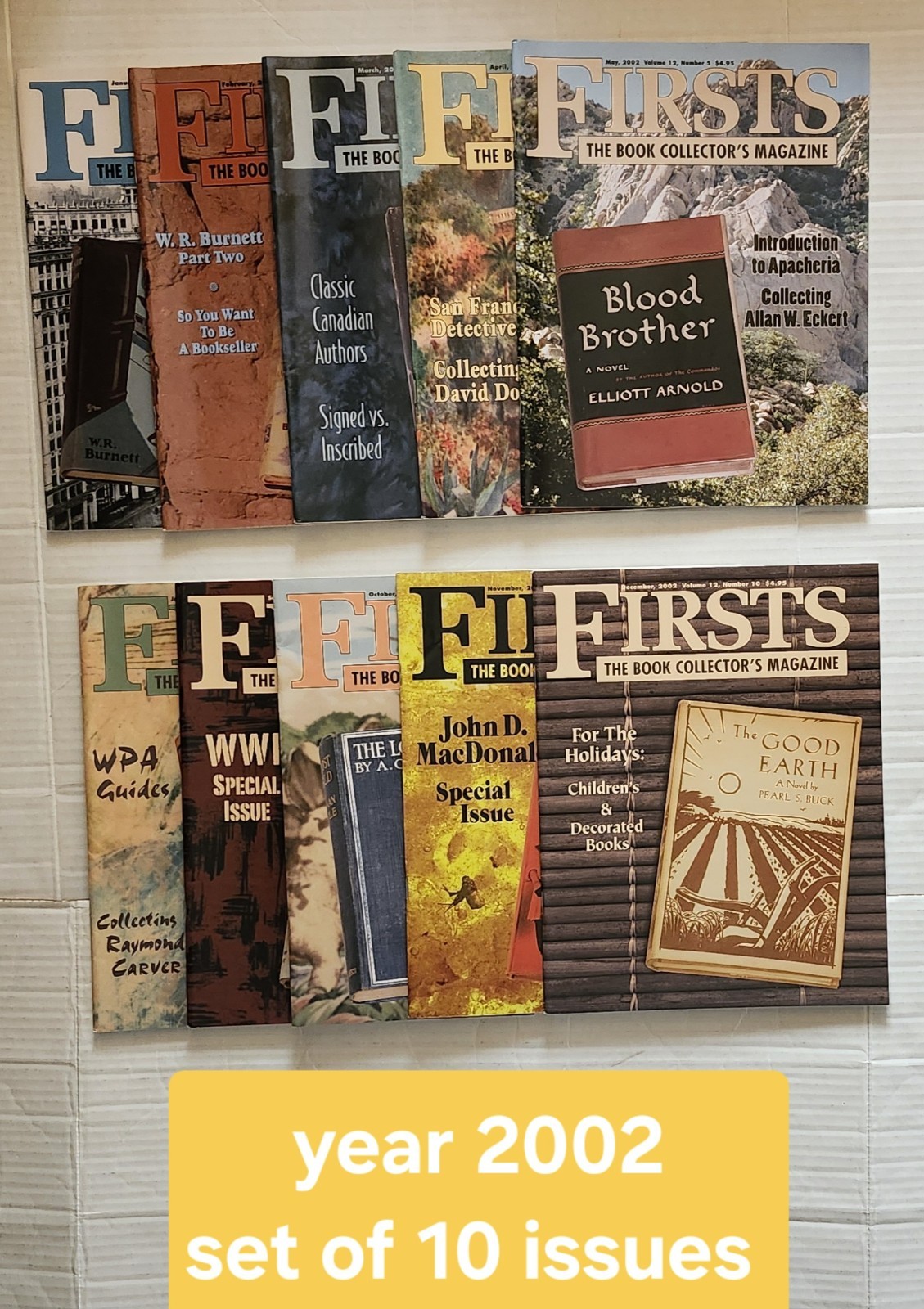 Firsts The Book Collector’s Magazine Jan-Dec 2002 Set Of 10 Issues Vintage