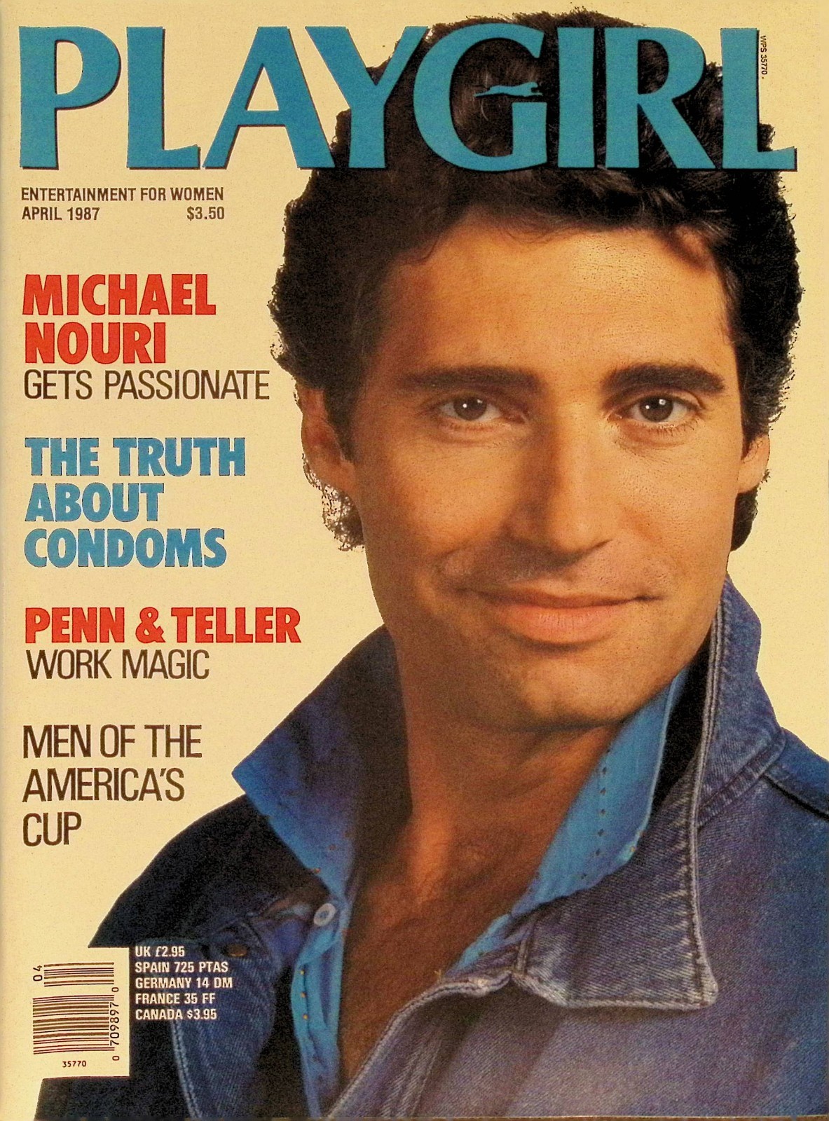 April 1987 Playgirl Michael Mouri Penn Teller Magic Men America Cup Gay Interest