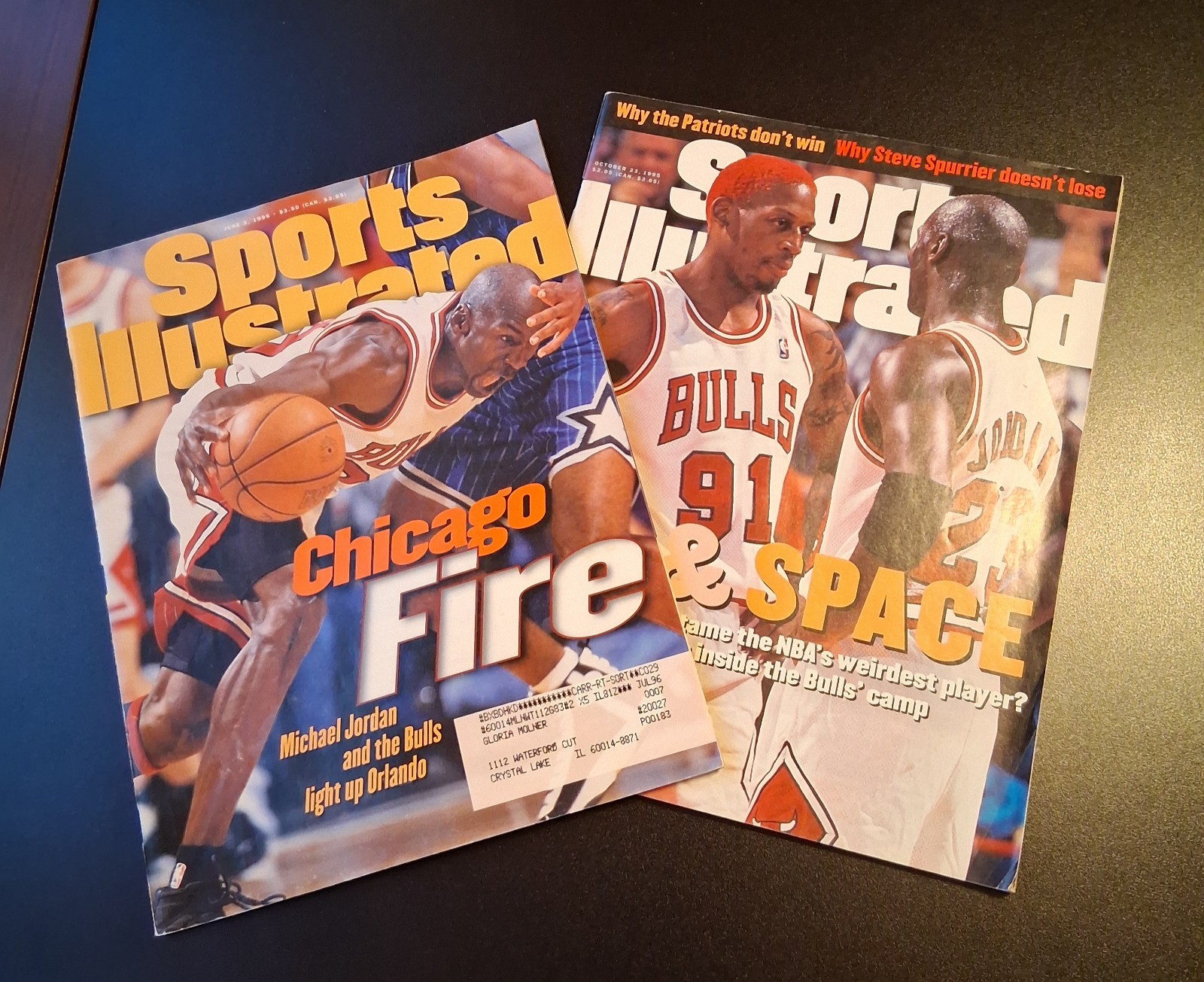Sports Illustrated Michael Jordan Dennis Rodman Bulls October 23, 1995 + 1996 x2