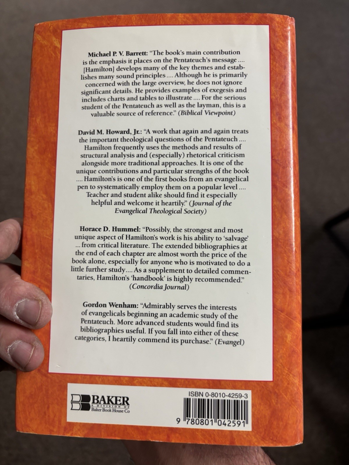 Handbook on the Pentateuch by Victor P. Hamilton 1982 Hardcover Vintage