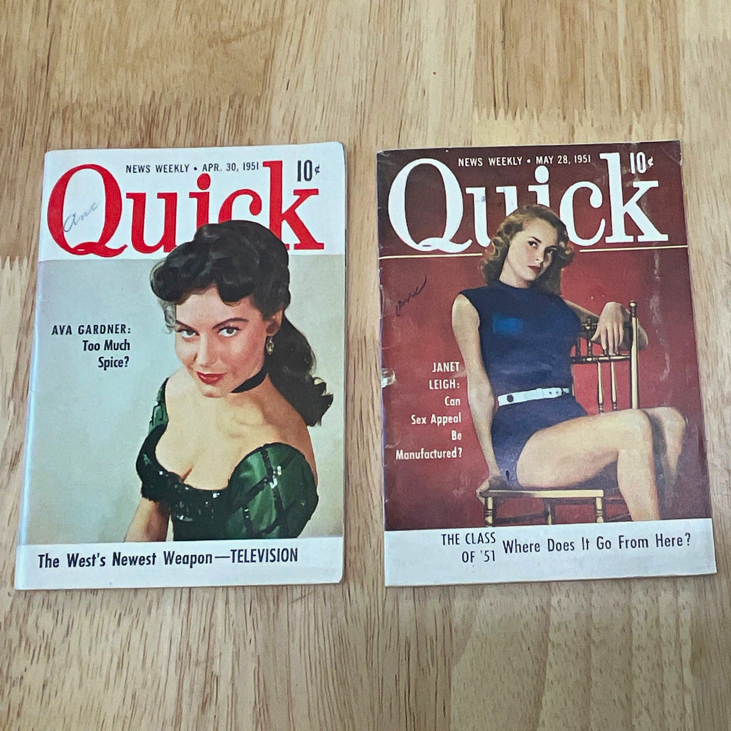 Quick Weekly Illustrated News Magazine Lot 2 Apr/May 1951 Television