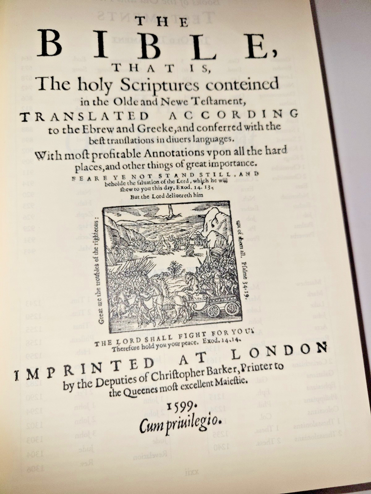 1599 Geneva Bible: Patriot’s Edition Hardcover Second Printing 2012 Very Good