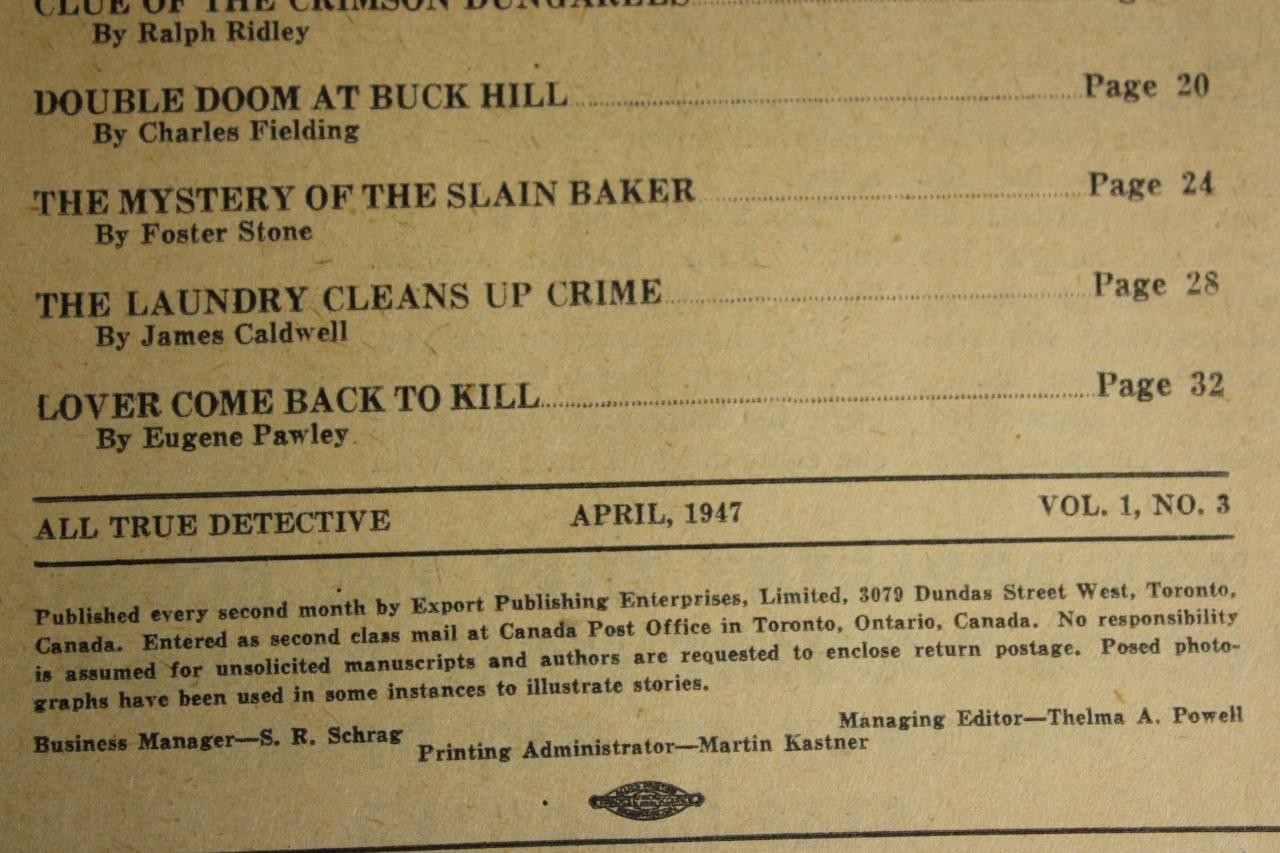 All True Detective Vol 1 No 3, 1947 64 Pages C32c