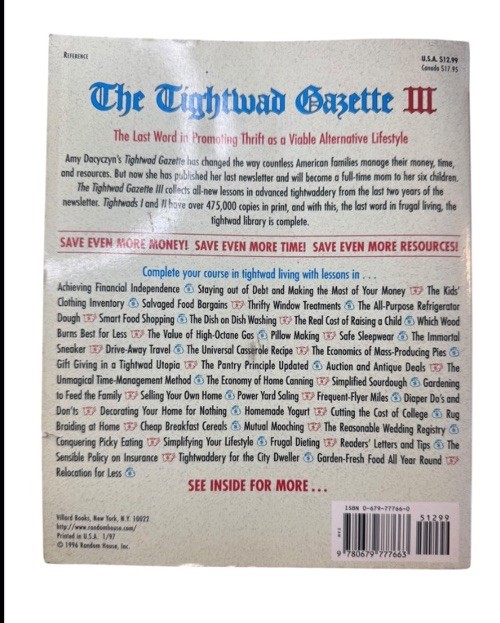 Lot Of 2 The Tightwad Gazette Books As Shown Amy Dacyczyn Frugal
