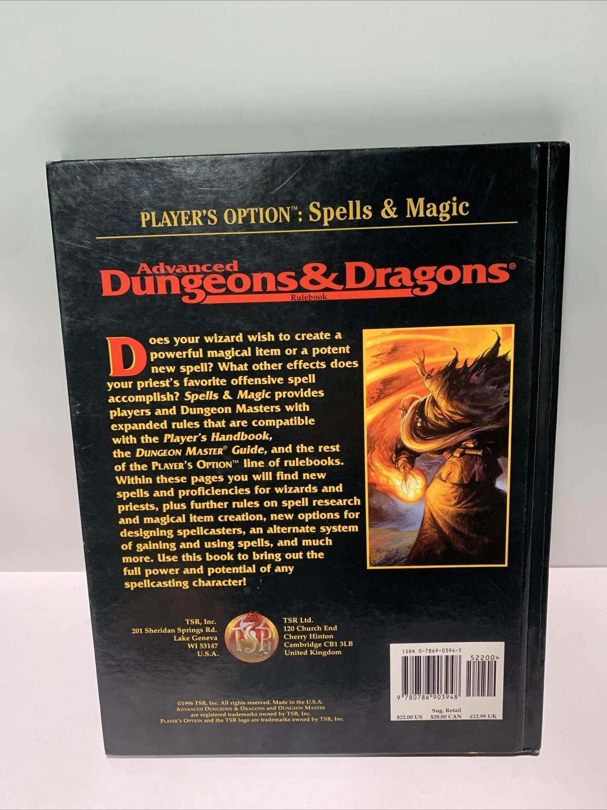 TSR AD&D Player’s Option: Spells & Power Harcover 2163 1st Print Vintage 1996