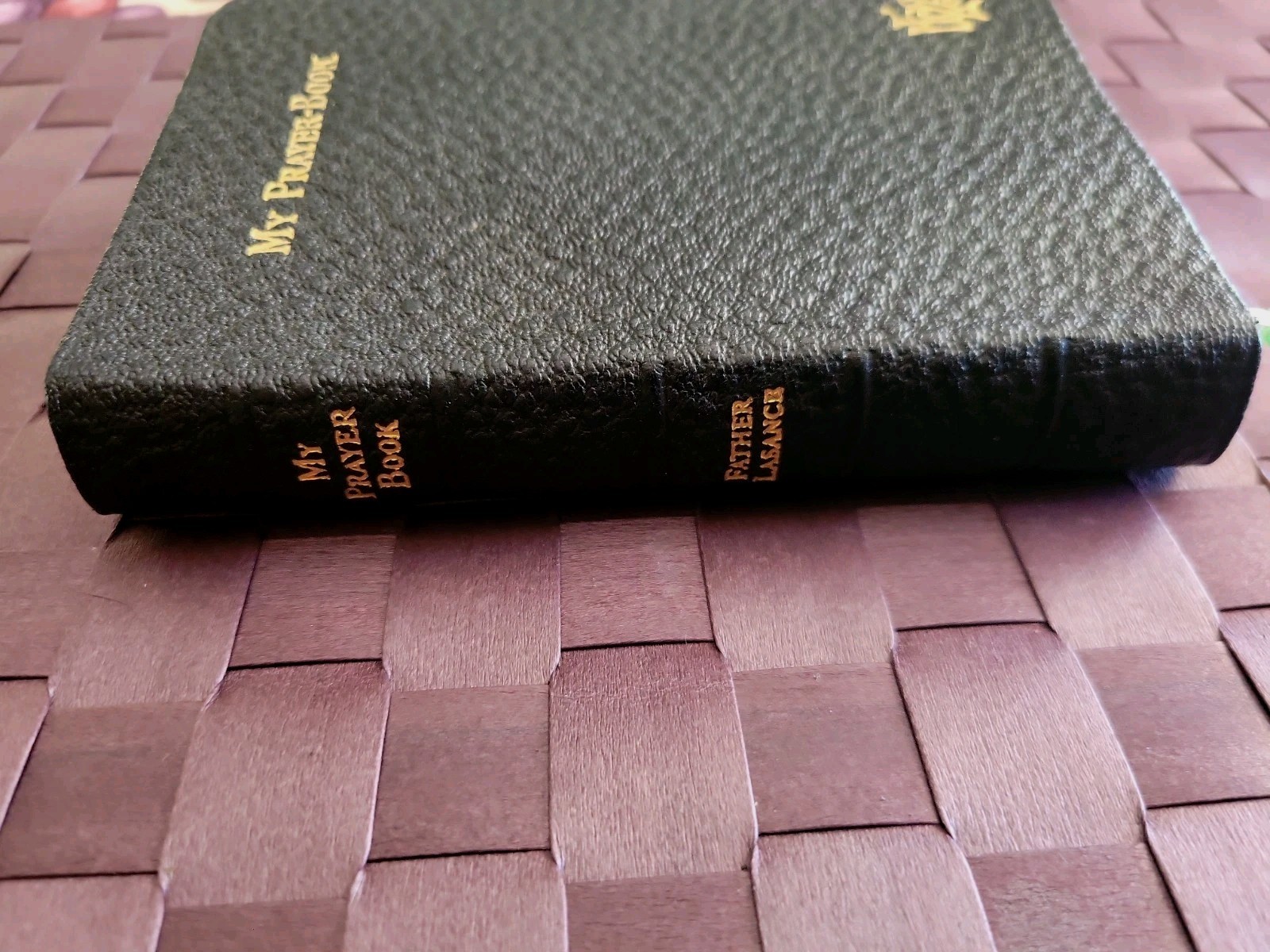 Vintage 1953 My Prayer Book Father Lasance Happiness In Goodness Leather 5.5×4”