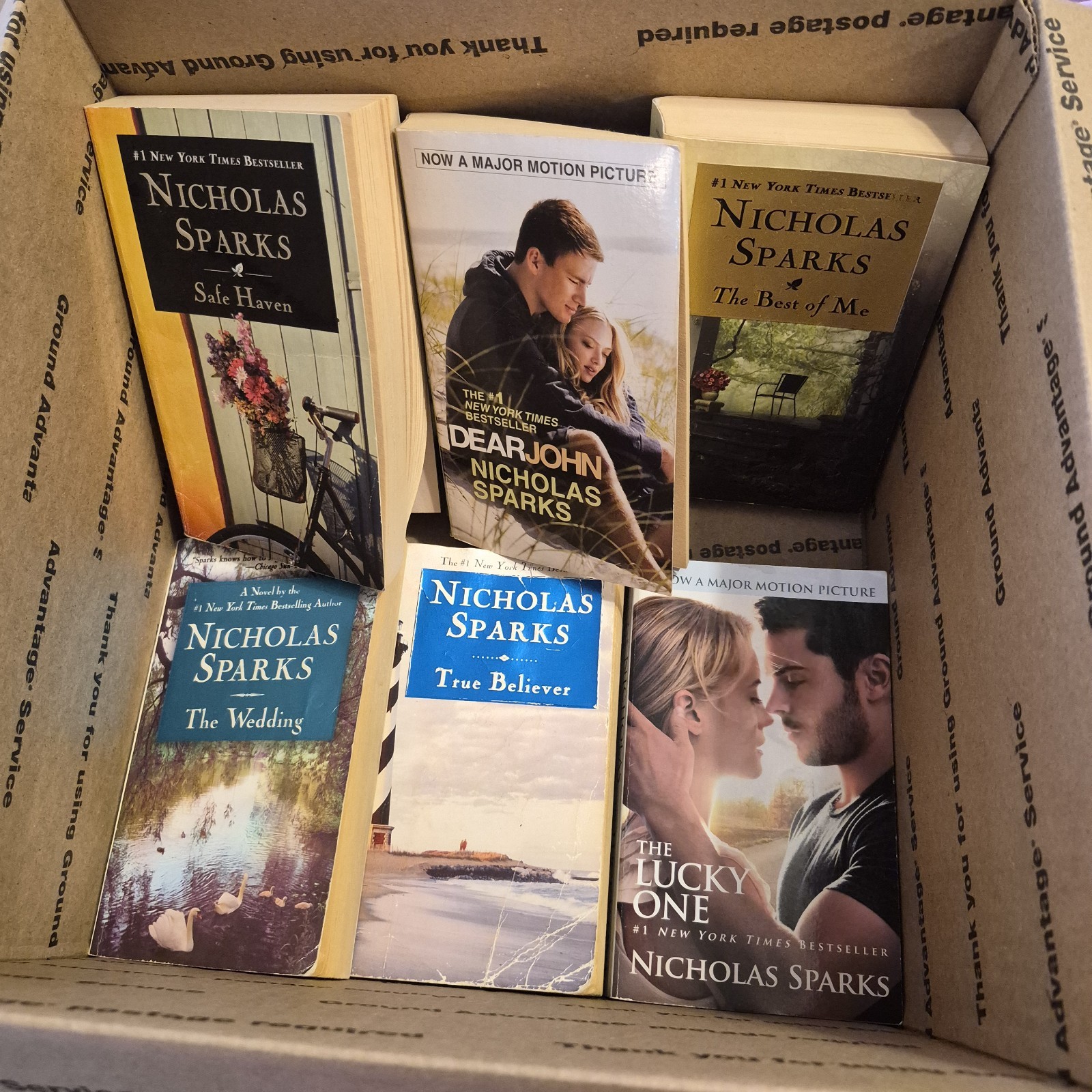 Nicholas Sparks Paperback Books Lot of 6 Good Condition