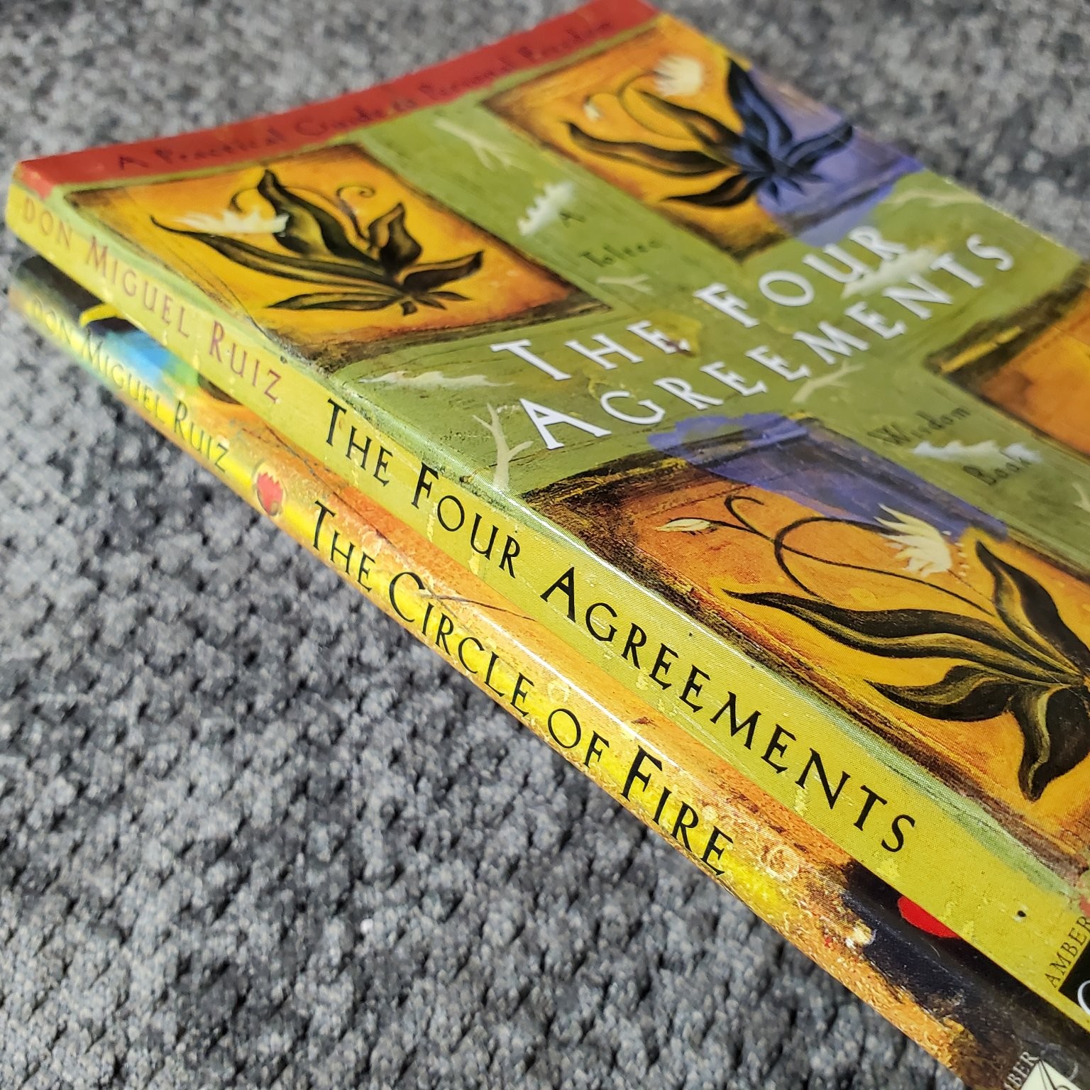 Four Agreements & The Circle of Fire Don Miguel Ruiz 2001 Toltec Wisdom Book Lot