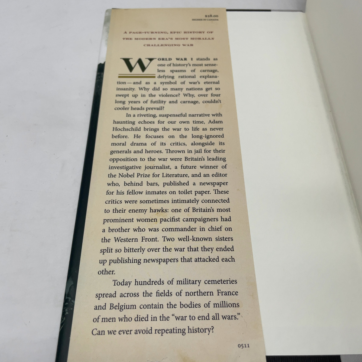 To End All Wars by Adam Hochschild HC First Edition Like New 2011