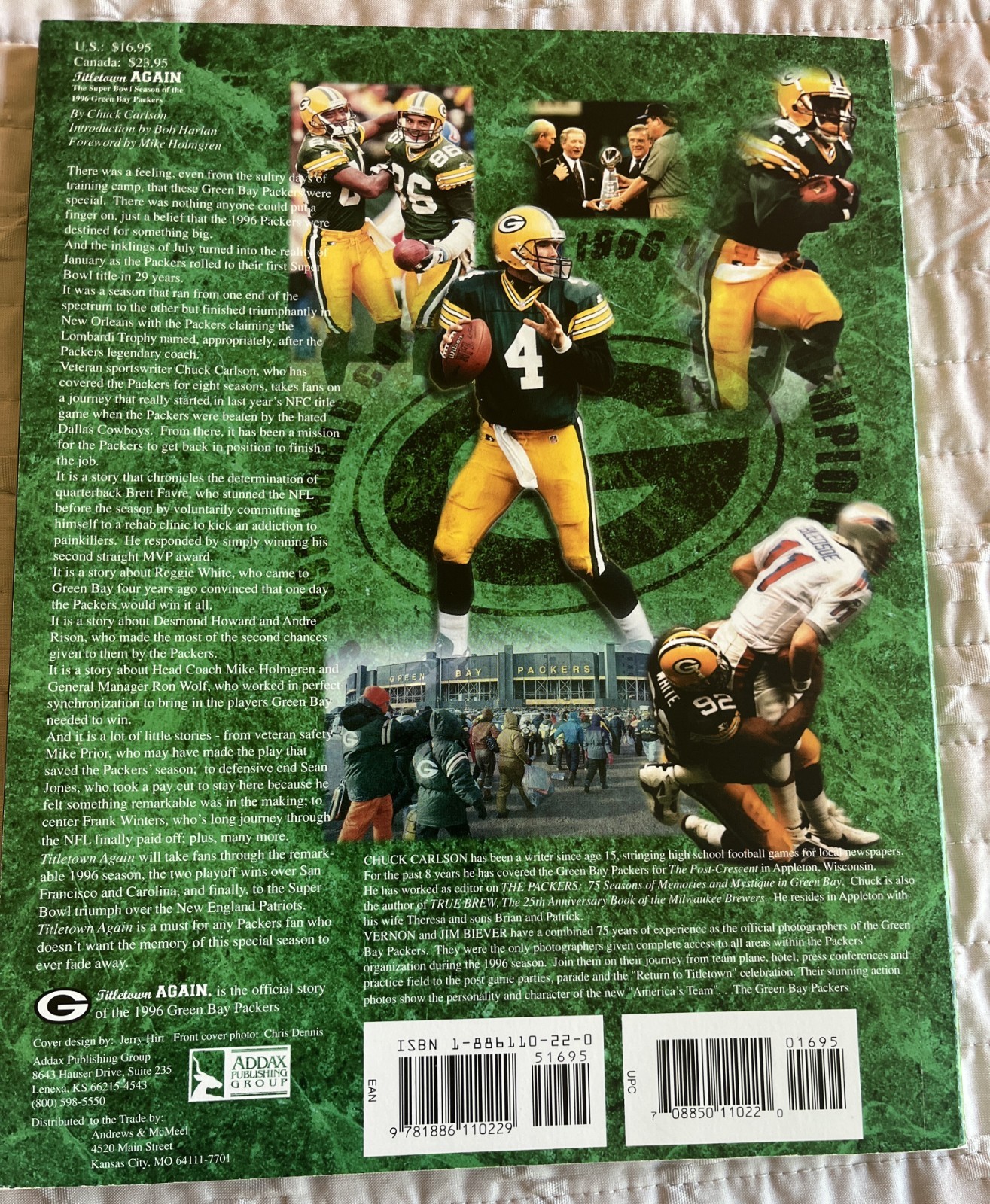 2X SIGNED-Titletown Again: The Super Bowl Season of the 1996 GB Packers-V Biever