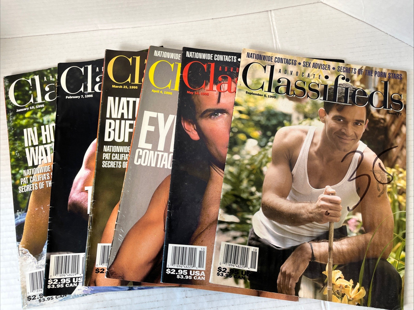 ADVOCATE CLASSIFIED MAGAZINE 1995 6 Issue Lot Vintage Men’s Interest Gay LGBTQ