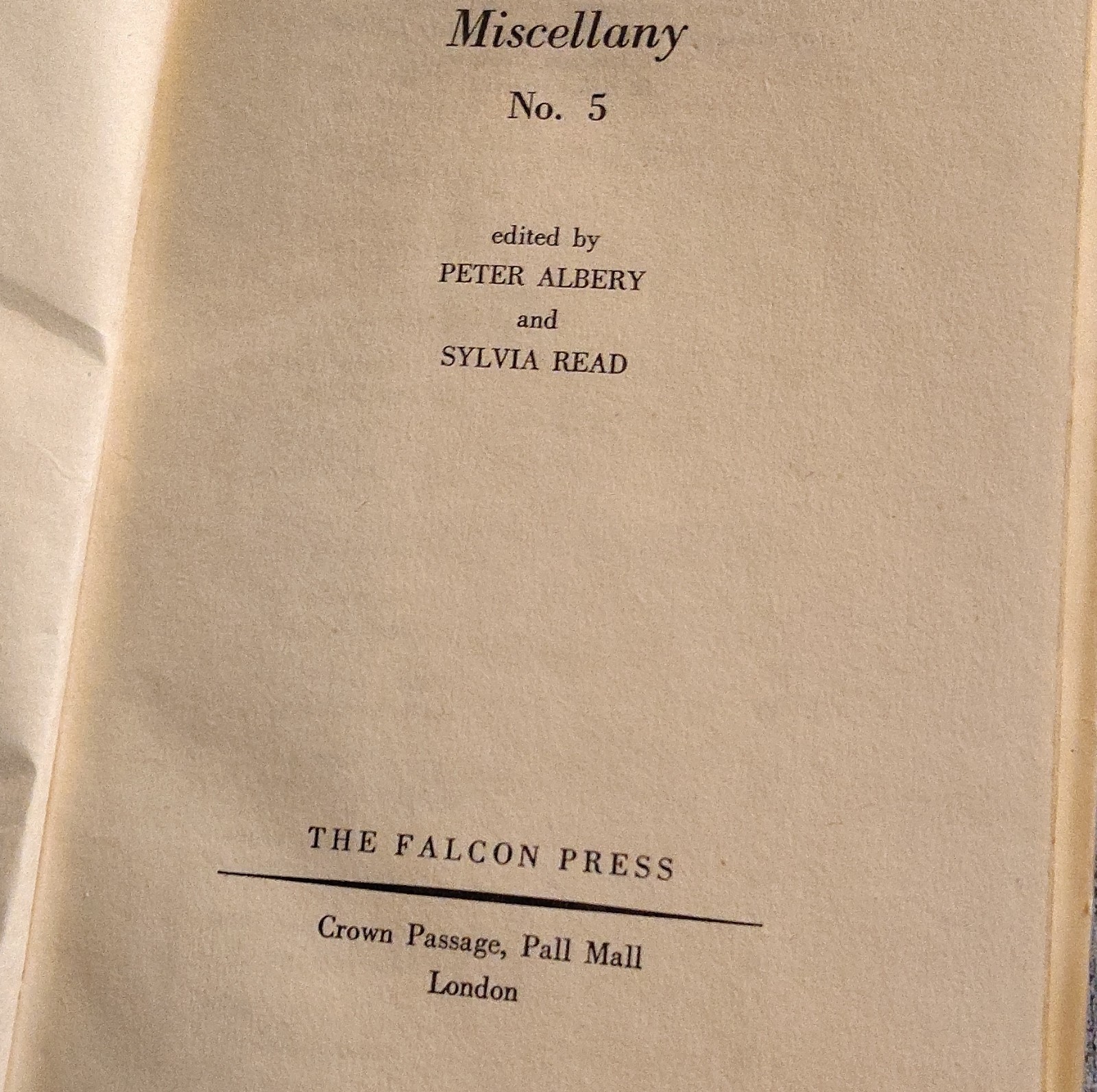 Peter Albery Sylvia Read Here and Now Anthology Falcon Press Illustrated HC