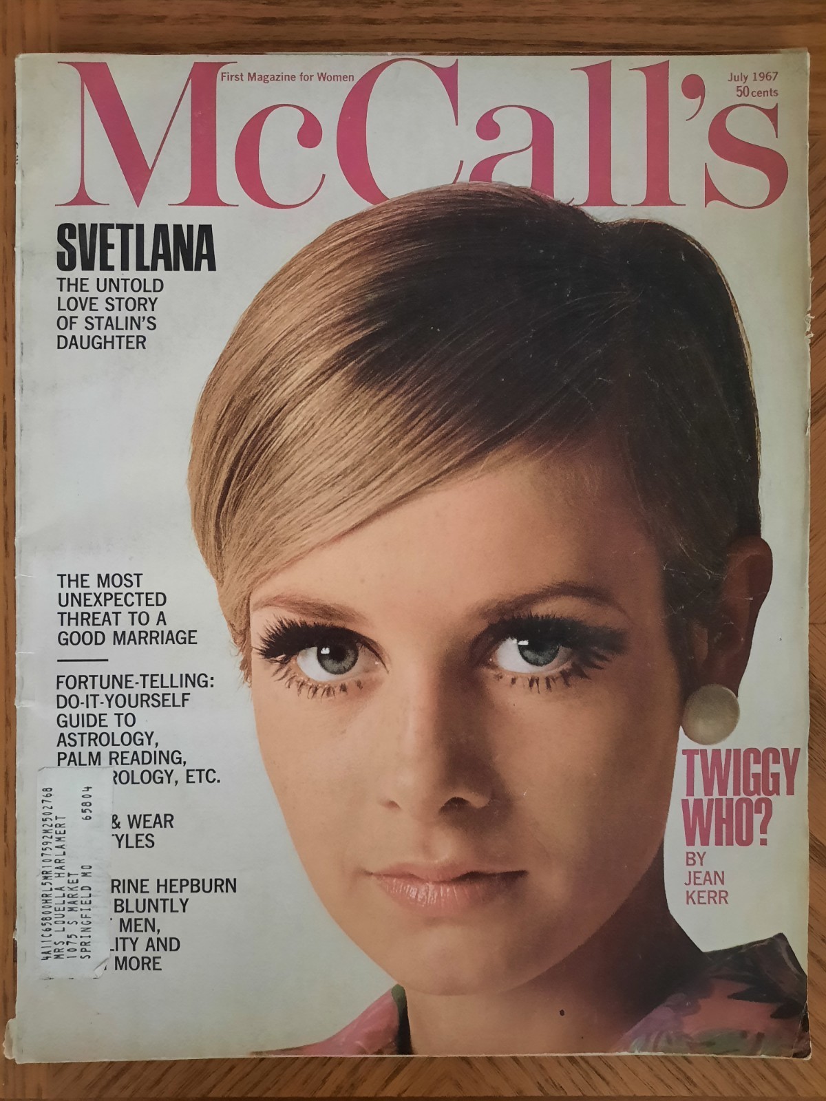 MCCALL’S MAGAZINE July 1967 TWIGGY Mod Fashion Retro Style Space Age Vintage