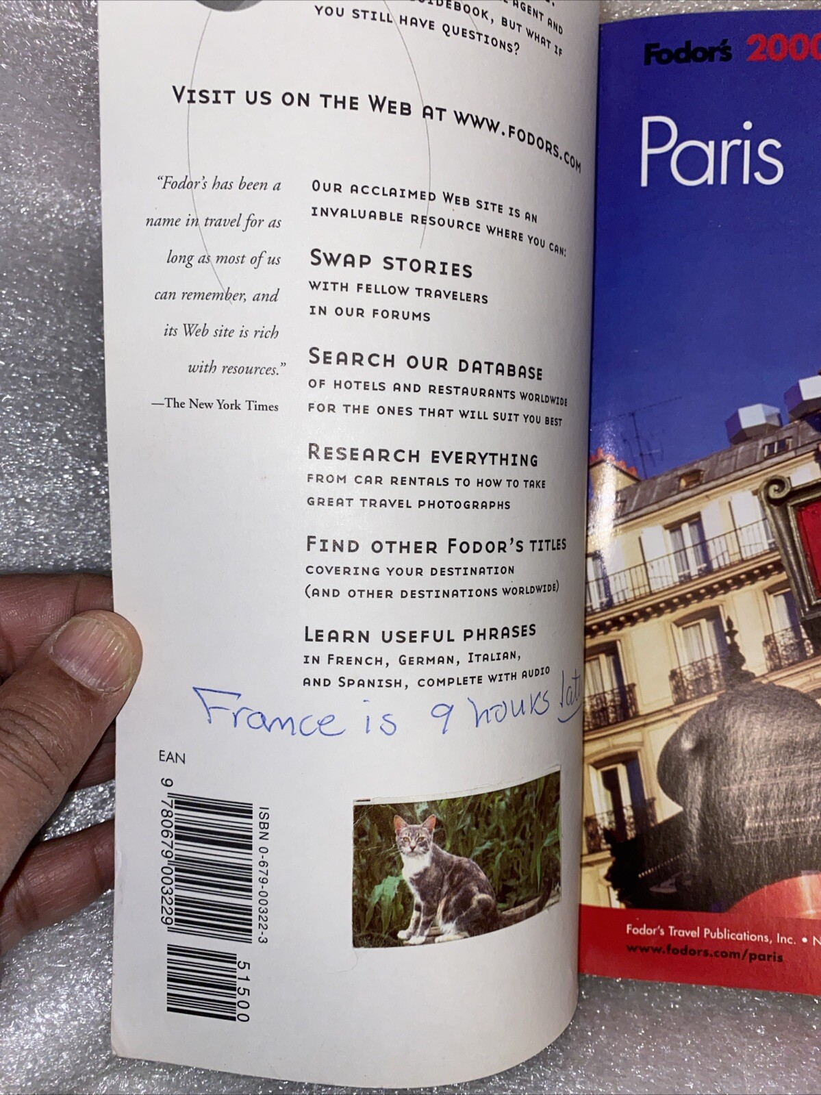 Fodor’s Paris 2000 By Fodor’s 320 pages FREE SHIPPING MISSING MAP
