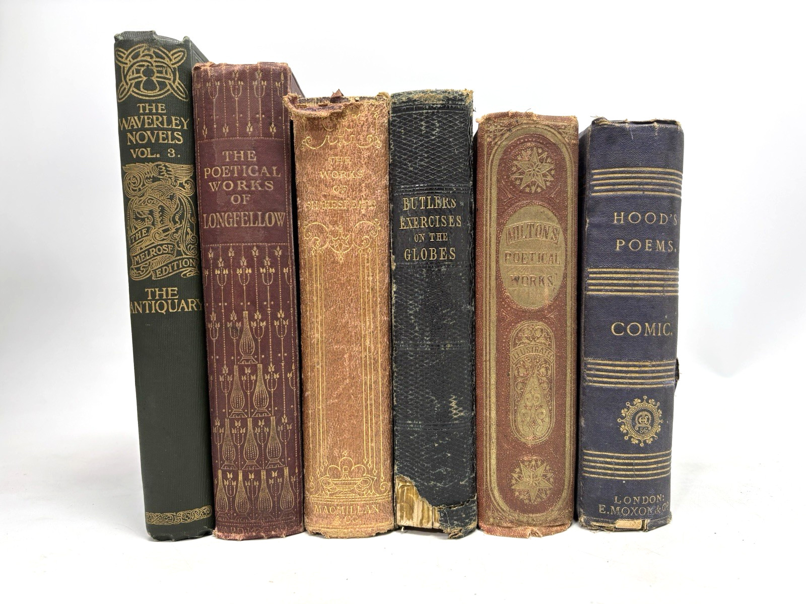 Collection of Decorative Old Books . 22cm shelf space.