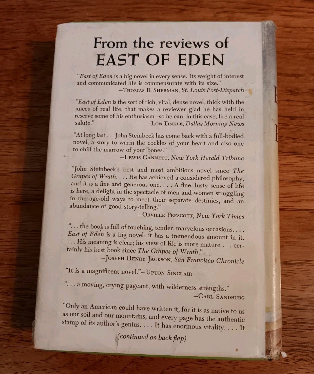 East of Eden by John Steinbeck 1952 Viking Sears Readers Club HCDJ
