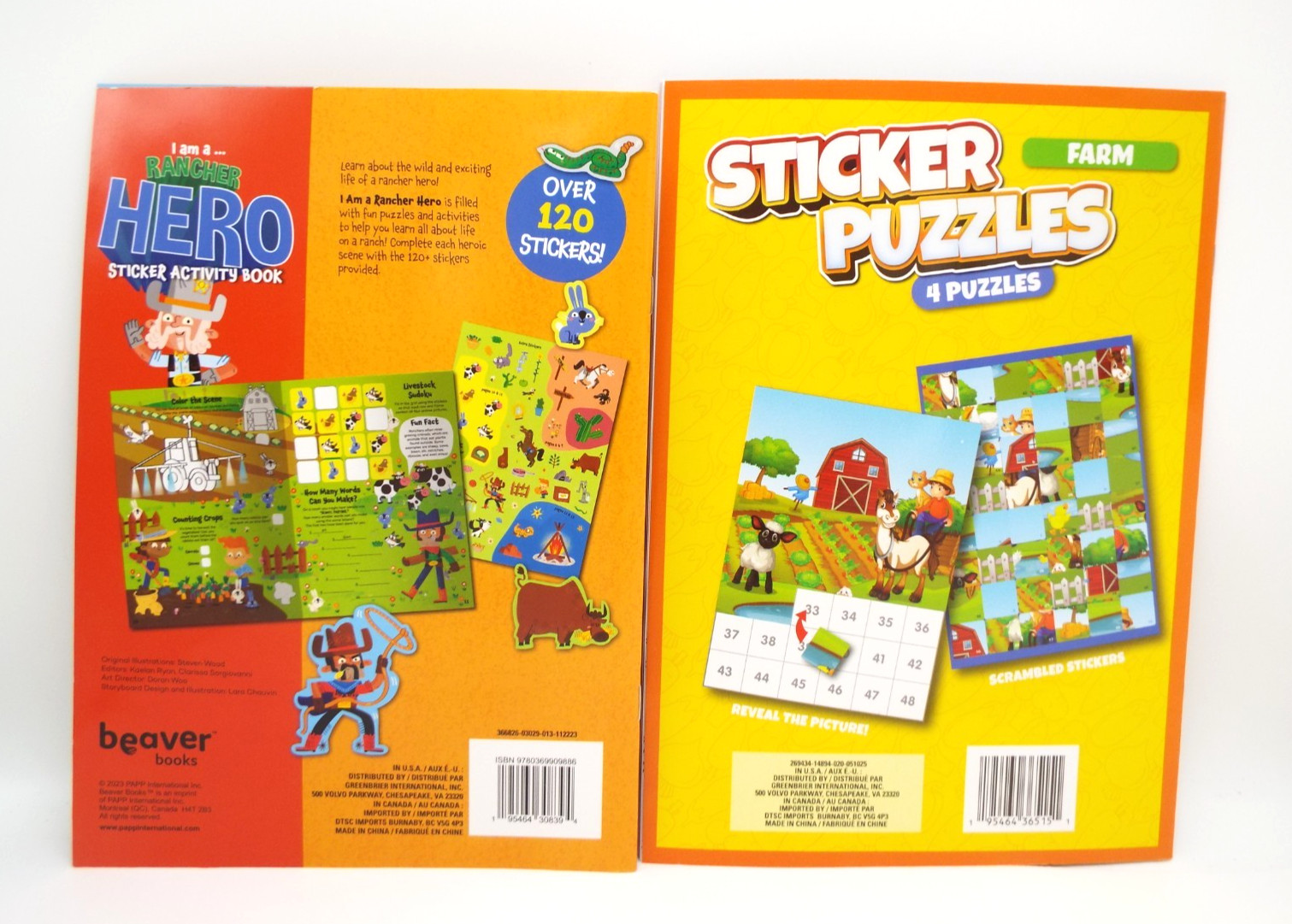 2 new Farm Sticker Activity Books: I am a Rancher Hero & 4 Farm Sticker Puzzles
