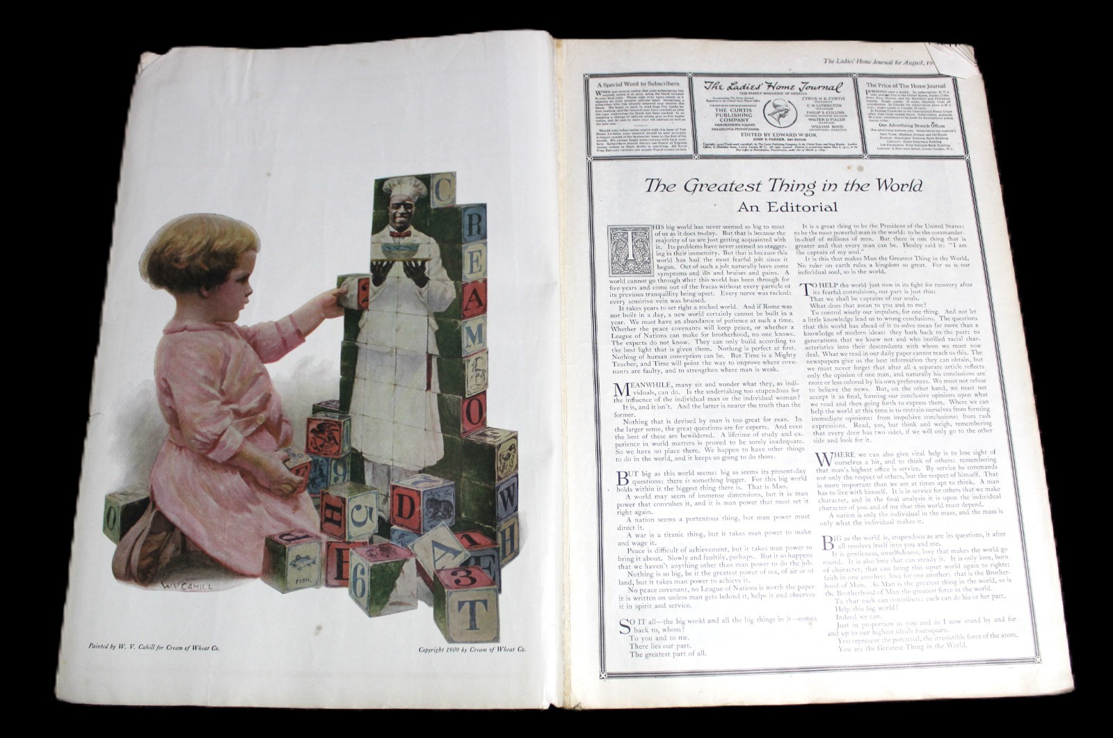 LADIES’ HOME JOURNAL MAGAZINE AUGUST 1919 WOMENS FASHIONS HOMEMAKING FICTION