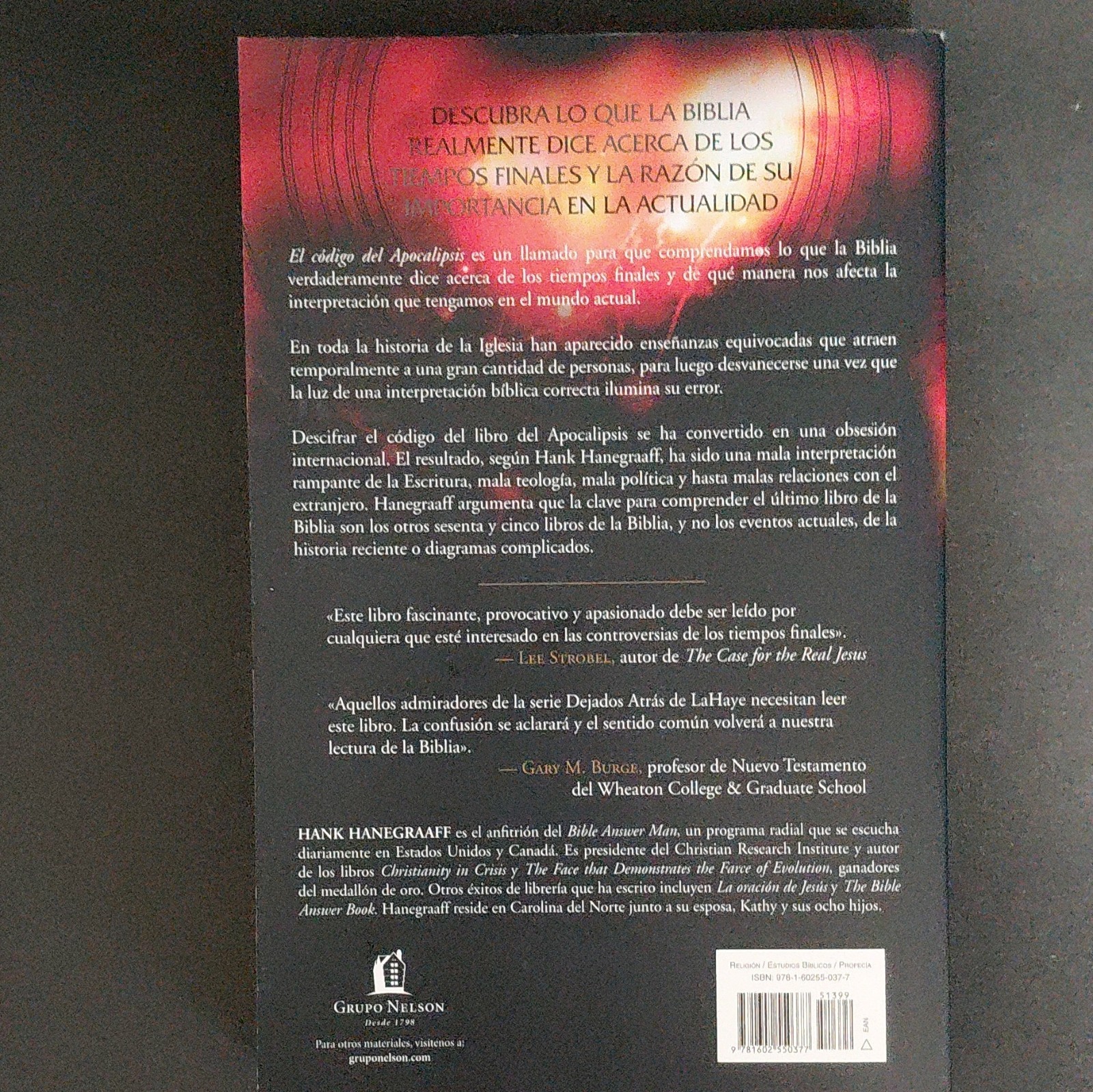 Libro Del CODIGO DEL APOCALIPSIS,NUEVO.