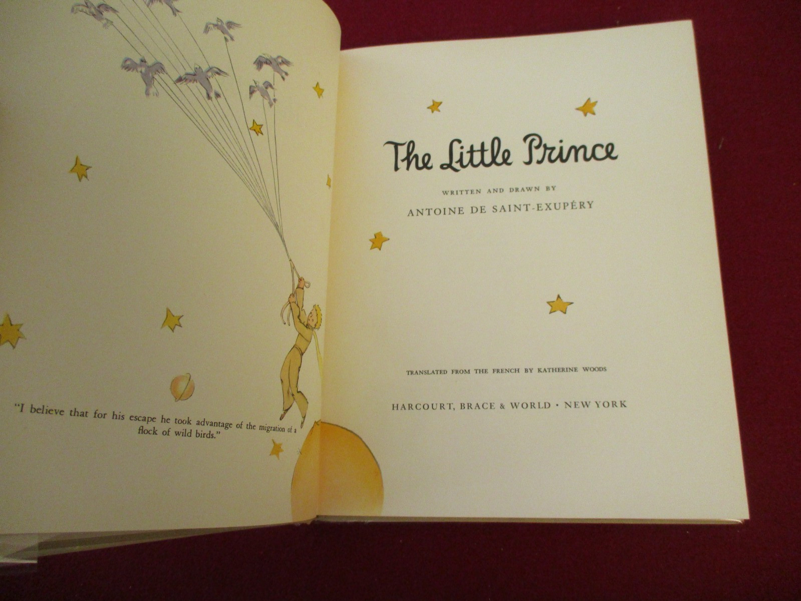 The Little Prince ~ Antoine De Saint-Exupery (1943) Early Harcourt Brace & World