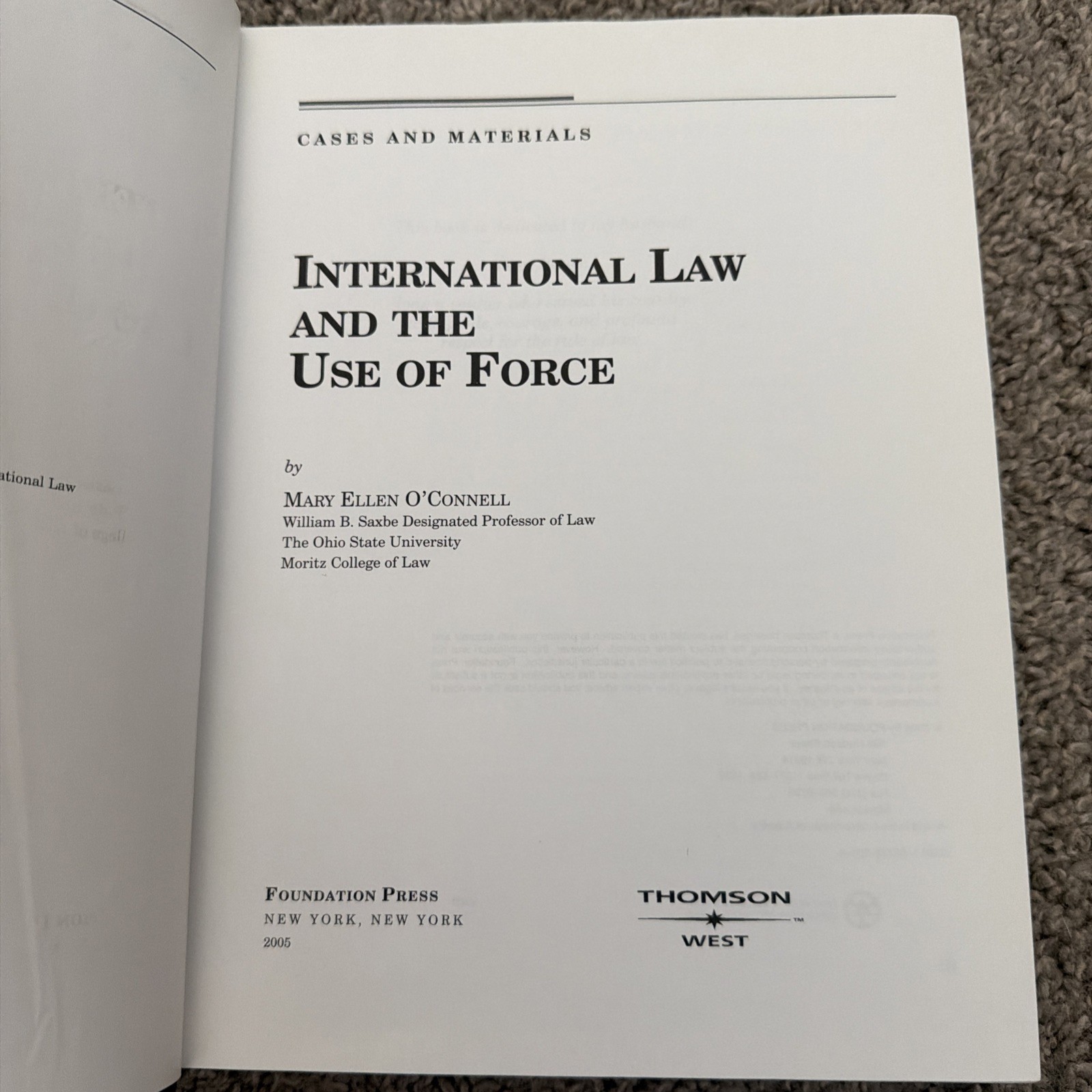 University Casebook Ser.: International Law and the Use of Force, Cases and…