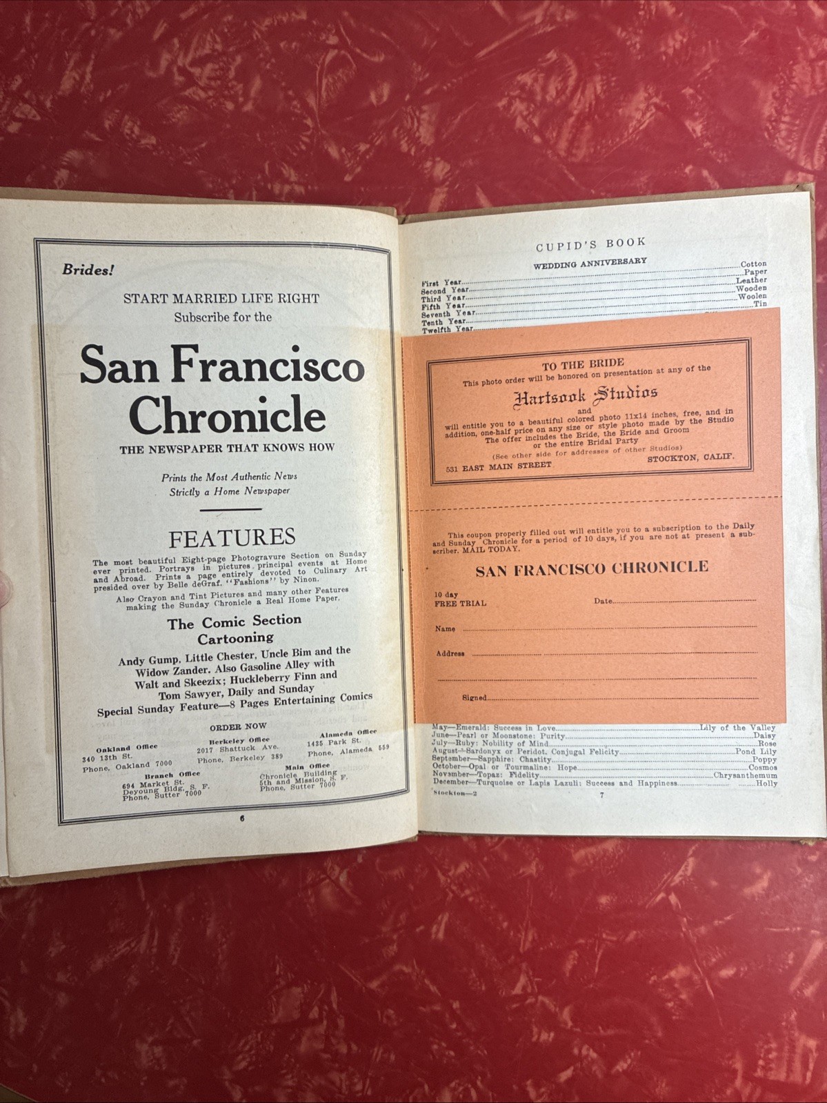 Cupid’s Book For The New Bride & Groom Stockton California 1920s Antique