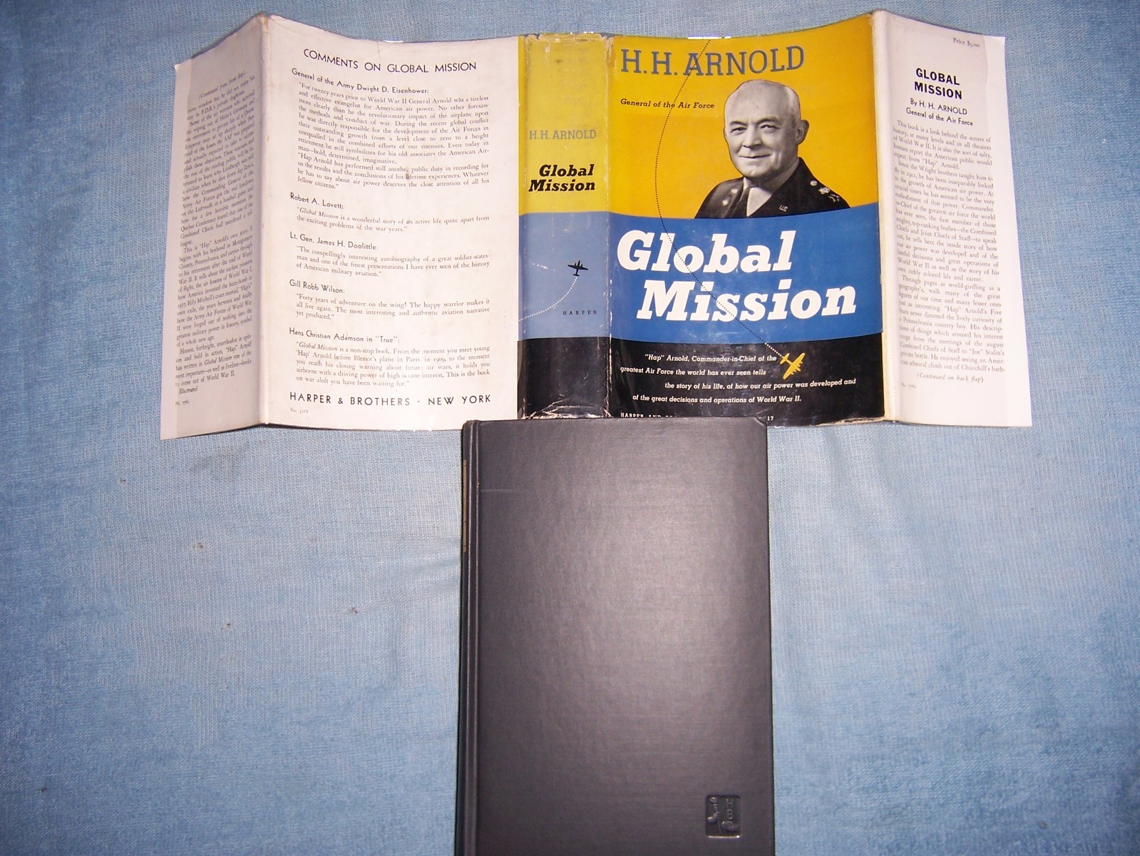 GLOBAL MISSION by H. H. Arnold/1st Ed/HCDJ/Military/WW II (1939-1945)