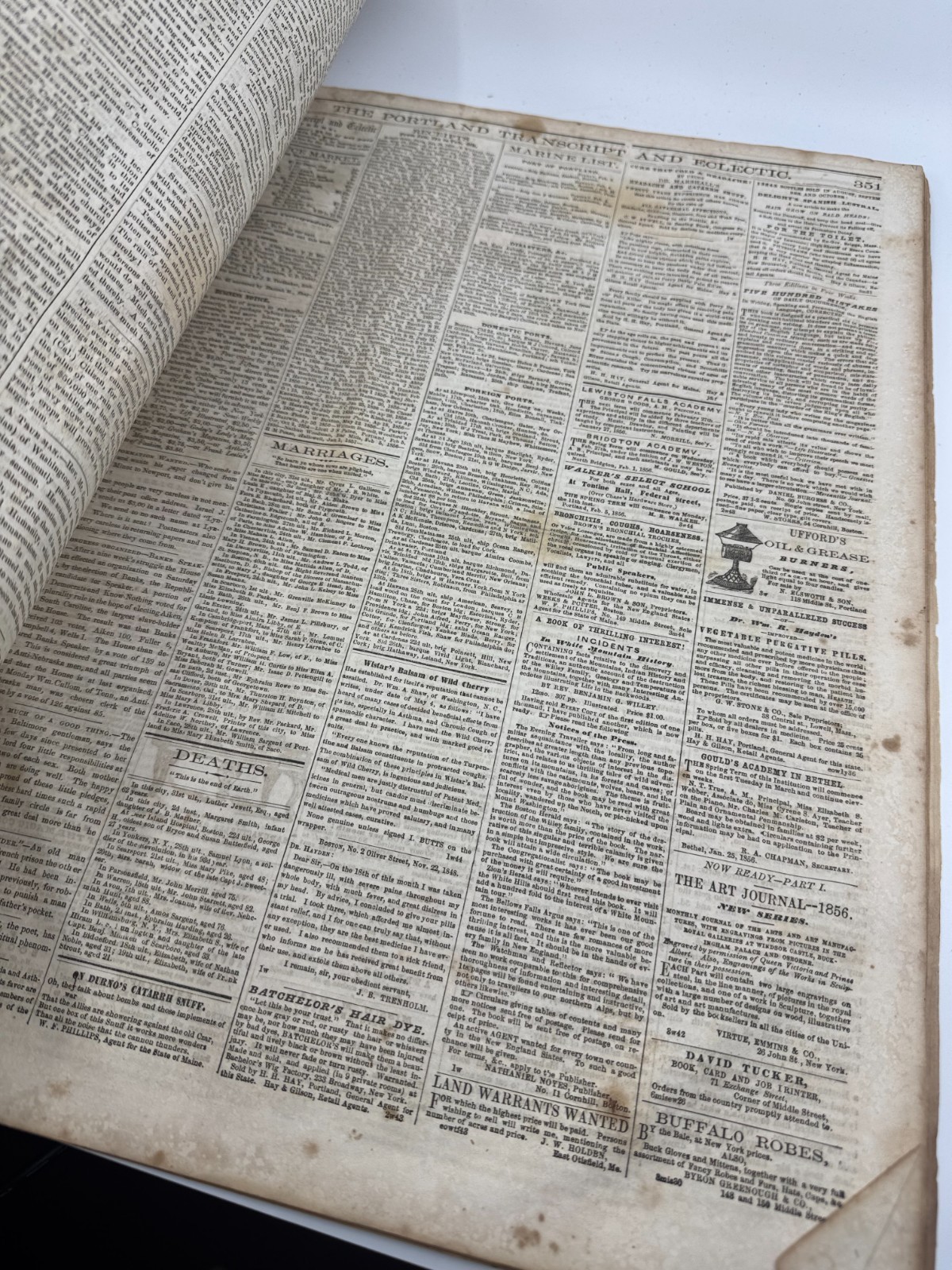 SCARCE 1855-56 Portland Transcript Newspaper Rum Riot Mormon Slavery California