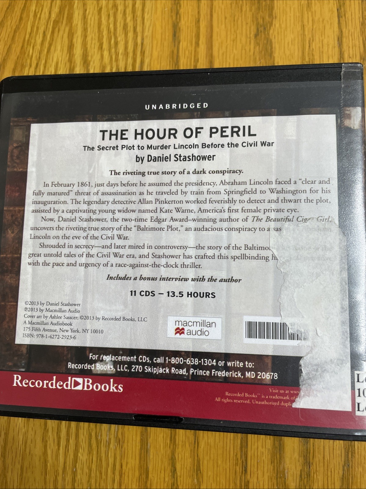 The Hour of Peril The Secret Plot to Murder Lincoln Before the Civil War 11 CDs