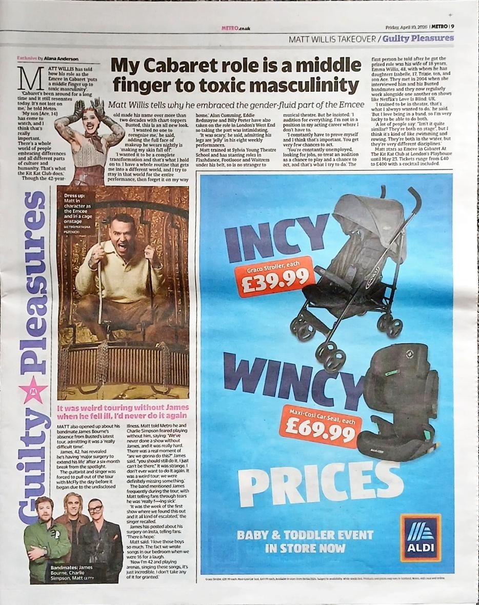 Matt Willis / Busted Article The Metro April 10 2026