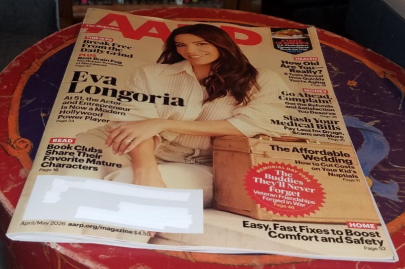 EVA LONGORIA 2026 AARP Magazine April/May Property Brothers Arsenio Hall