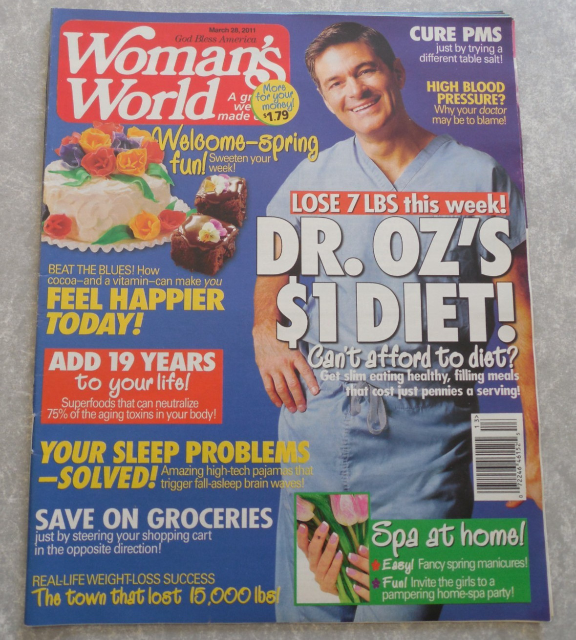 WOMAN’S WORLD Magazine, MARCH 28, 2011, DR. OZ Cover, SPRING SPA AT HOME!