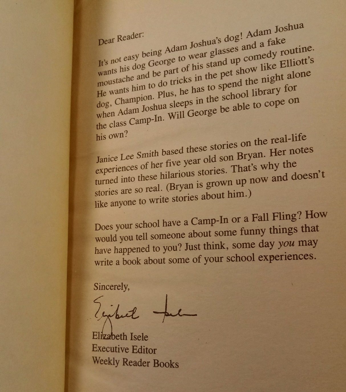 It’s Not Easy Being George: Adam Joshua Book Janice Lee Smith 1989 HarperCollins