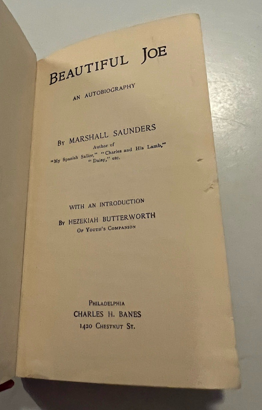 1902 Antique Book, Beautiful Joe, by Marshall Saunders, Phoenix Edition
