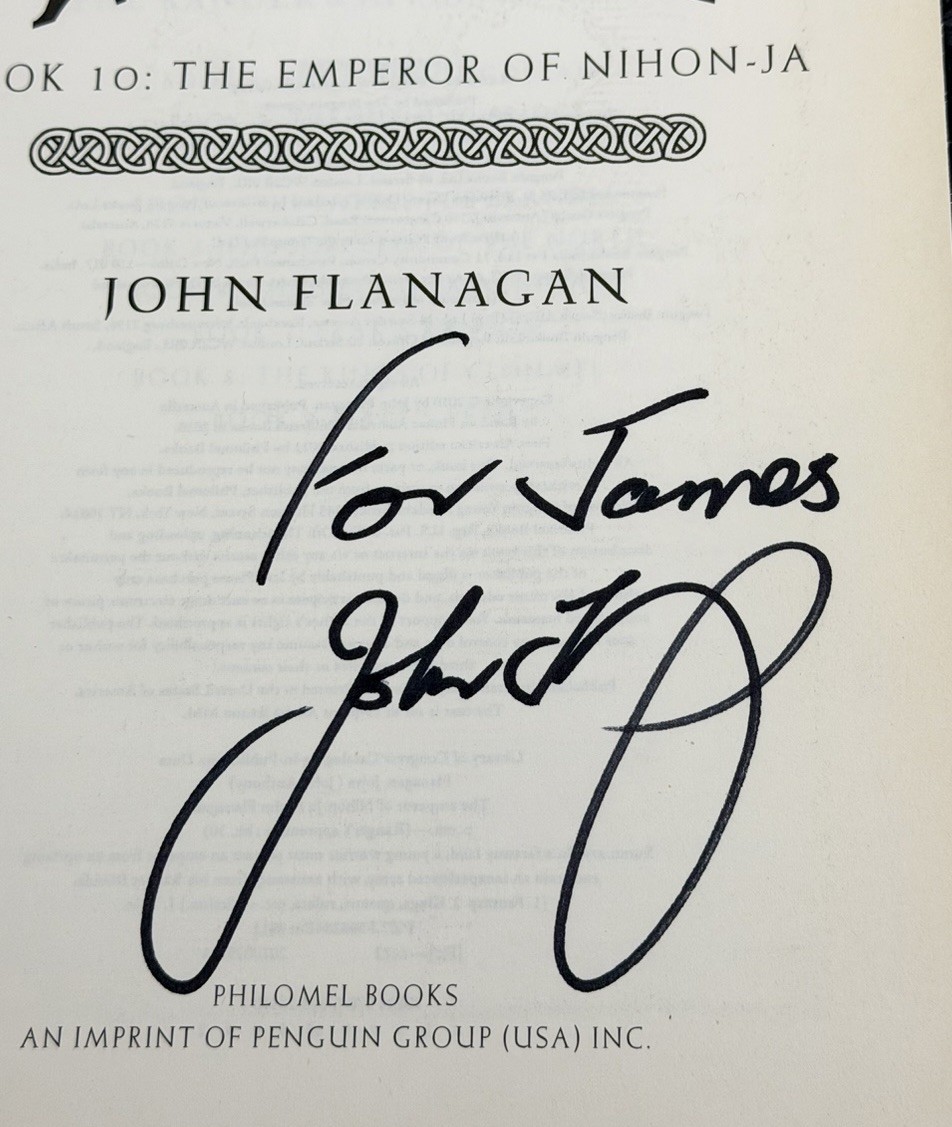 SIGNED INSCRIBED Ranger’s Apprentice: The Final Battle John Flanagan 2010 1st ED