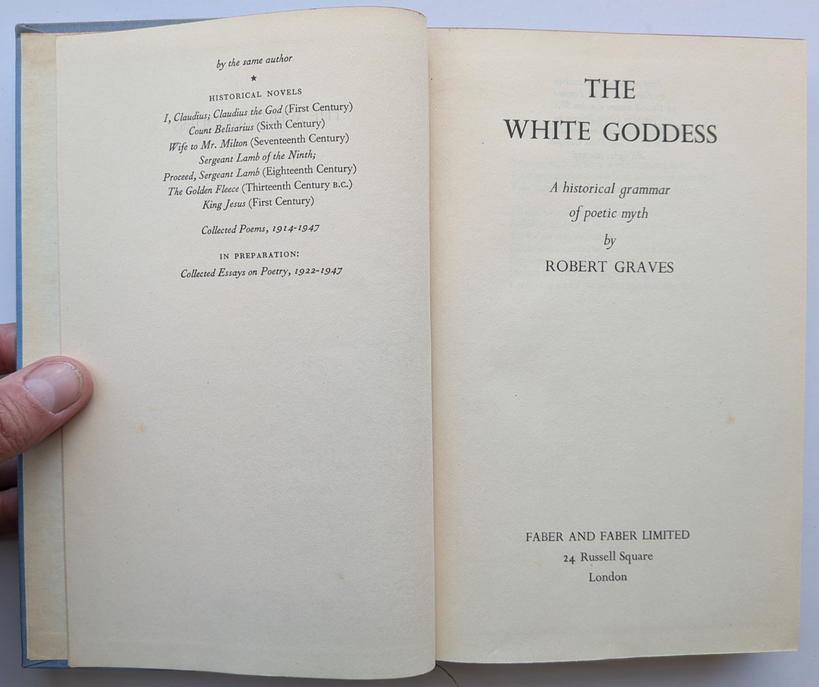 Robert Graves 1948 The White Goddess 1st edition, 1st imp HB DJ VGC Faber
