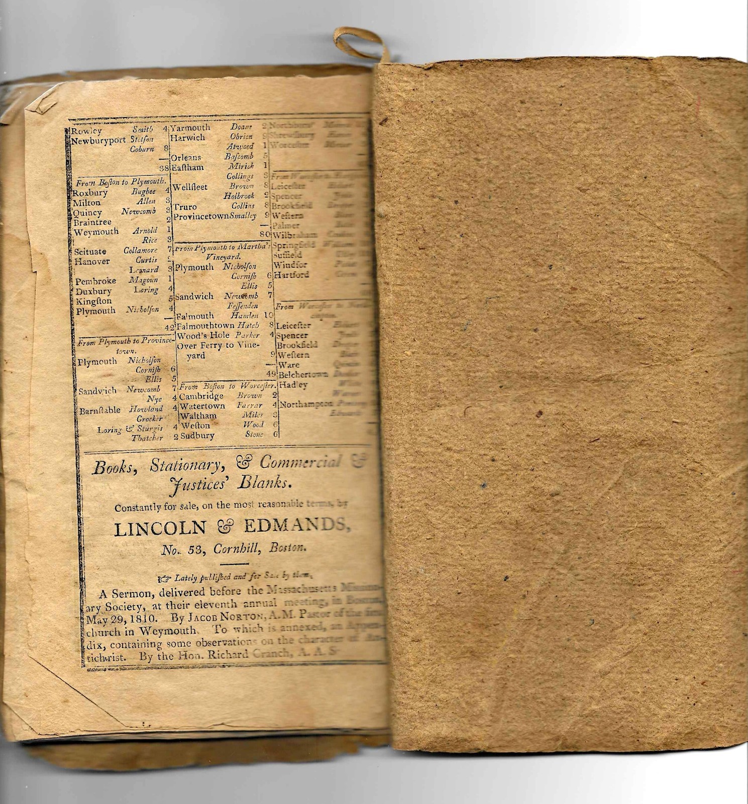 1811- The Clergyman’s Almanack- ( 47 ) Pages-Held together by String- ( Fragile)