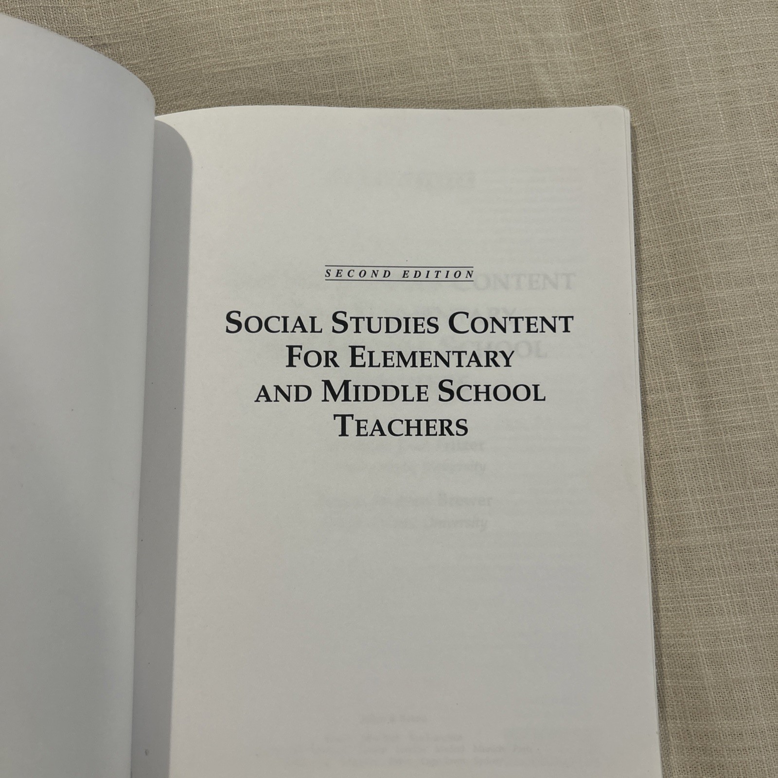 Social Studies Content for Elementary and Middle School Teachers 2nd edition