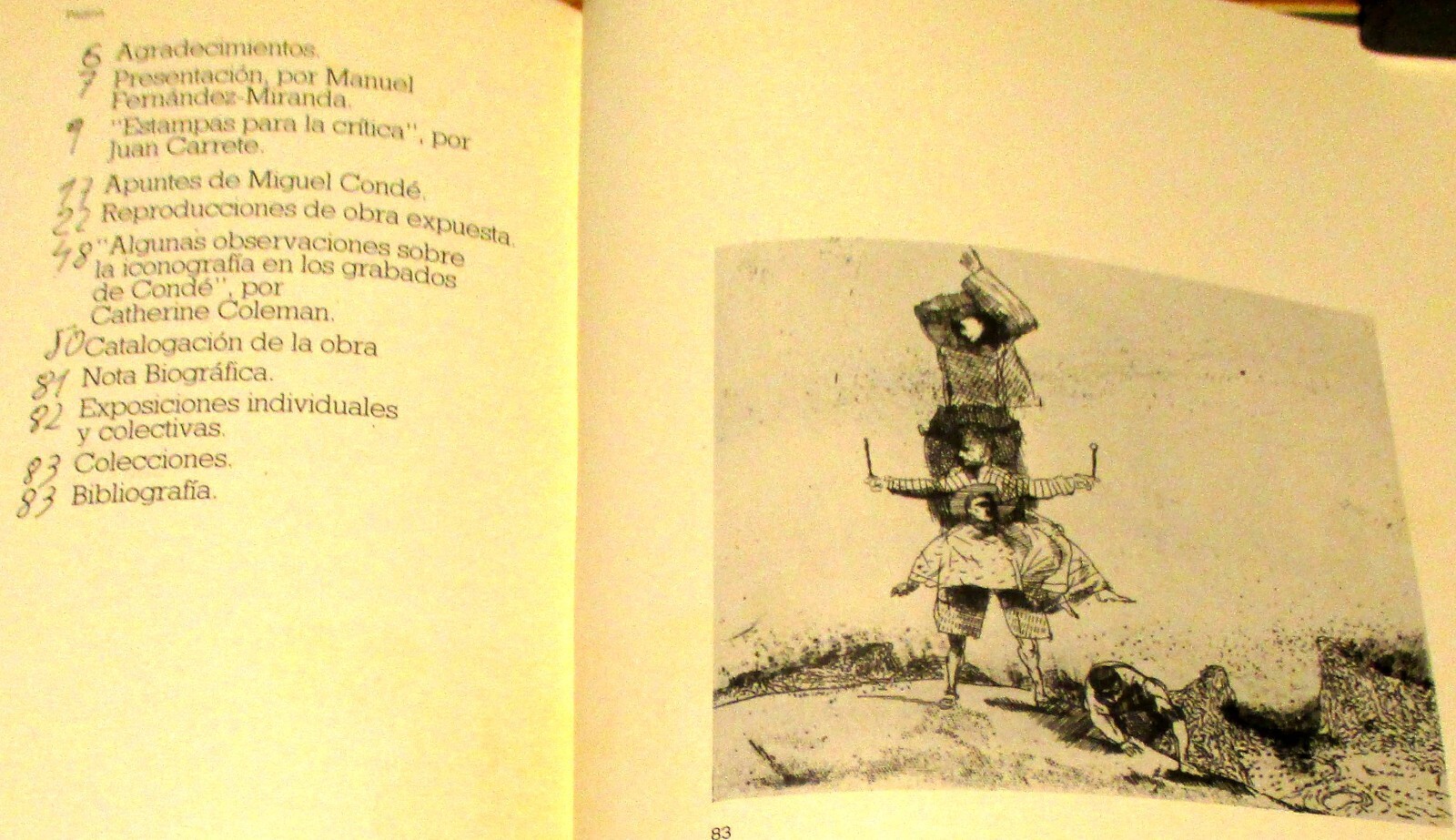 1984 Miguel Conde Obra Grafica Hardcover Art Book Spanish Edition 83 pages