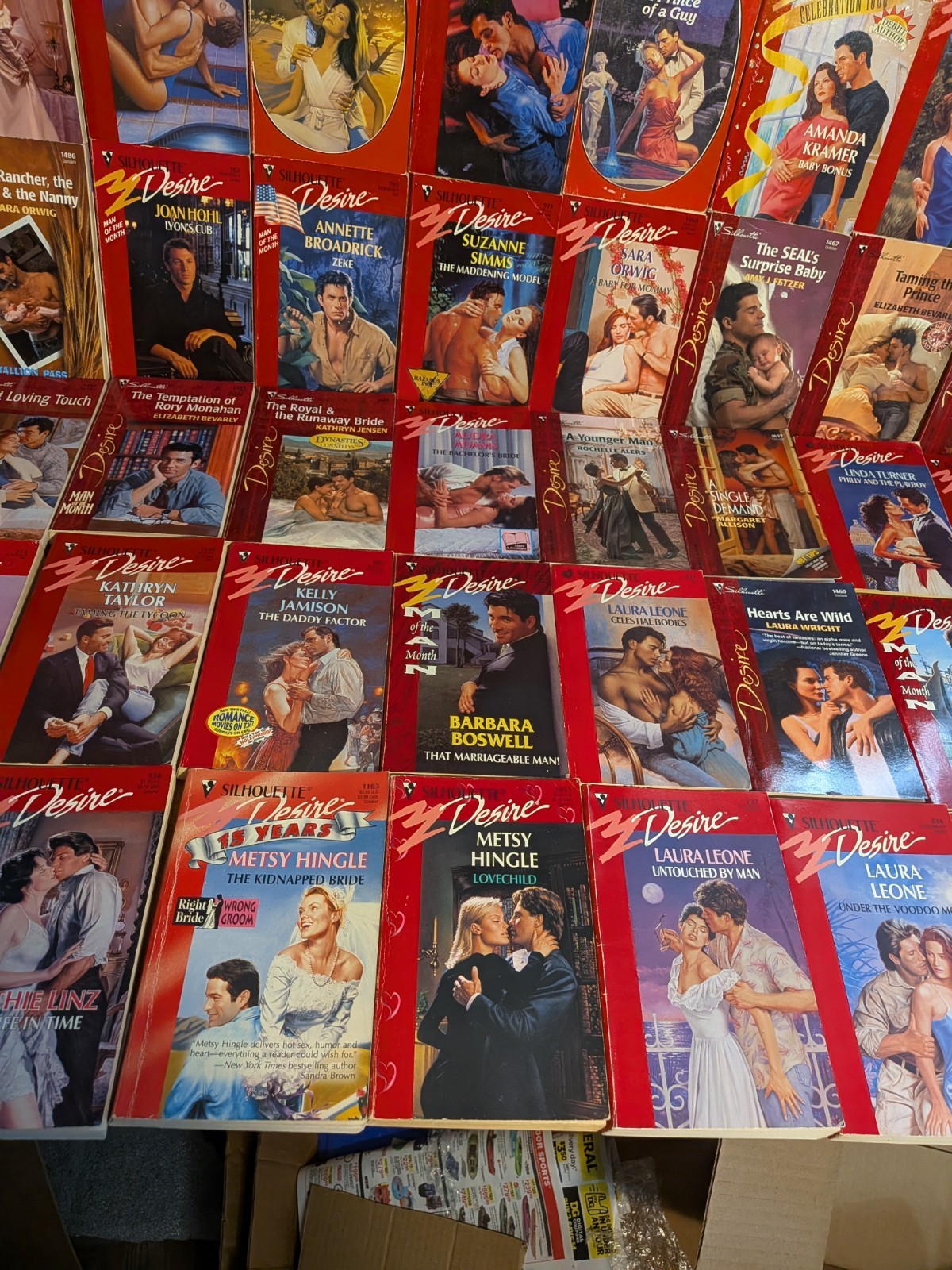 Romance Books: Silhouette Desire Huge Book Lot Of 85 Paperbacks Various Authors
