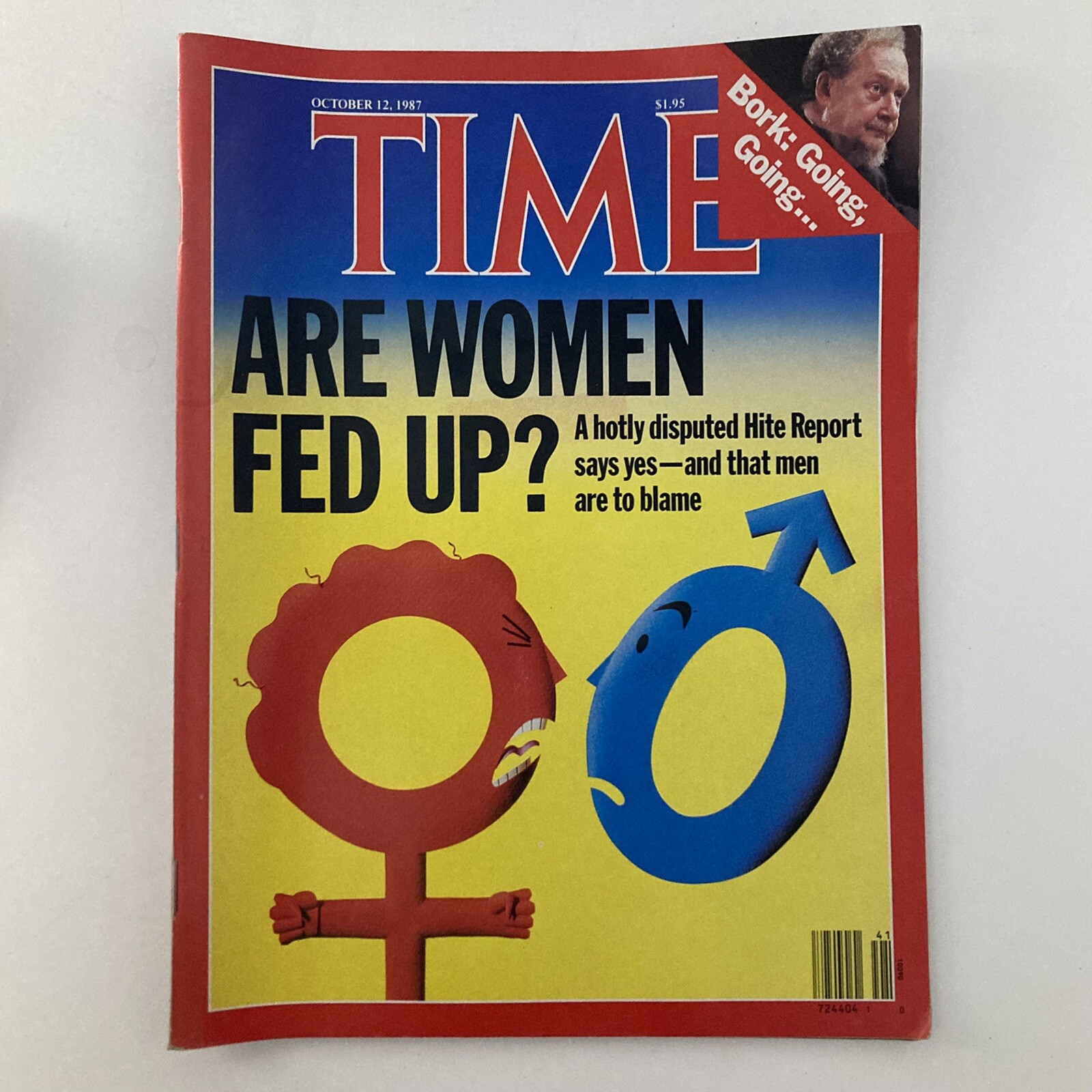 VTG Time Magazine October 12 1987 – Robert Bork / Are Women Fed Up? / Newsstand