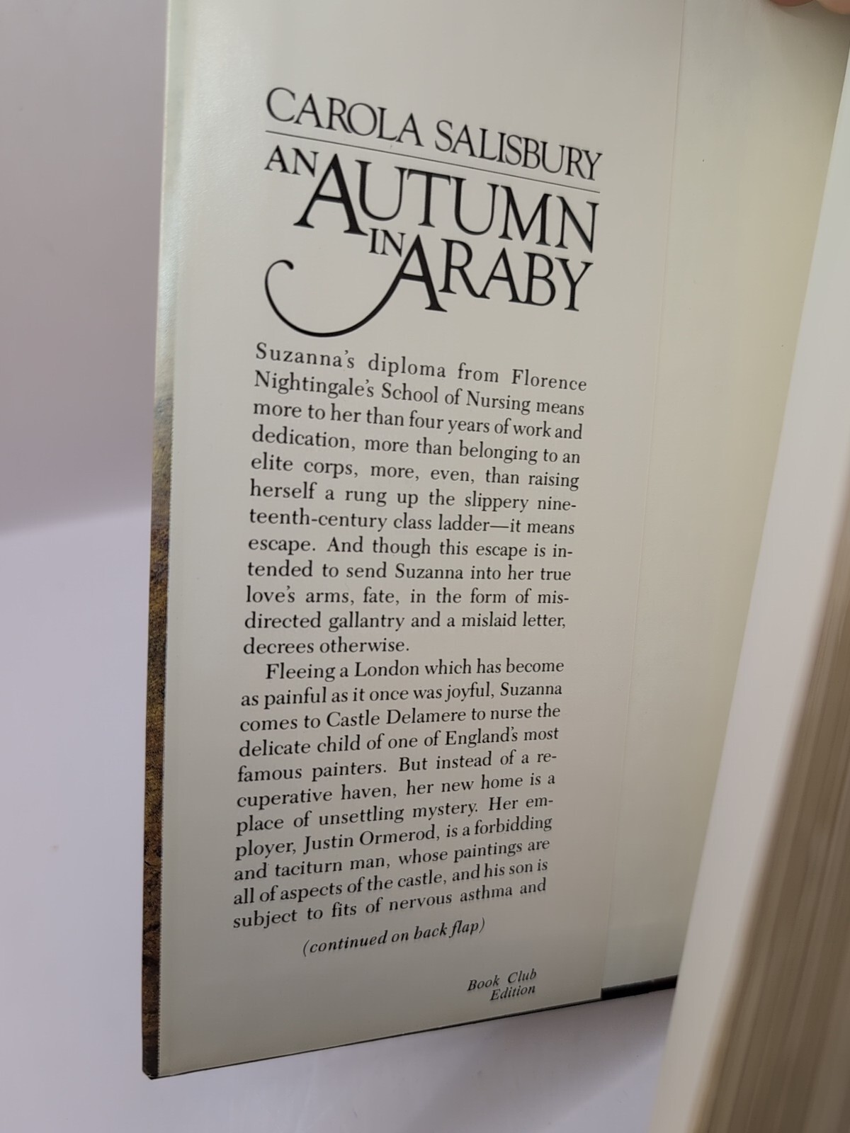 An Autumn in Araby Carola Salisbury 1983 Book Club Edition Historical Romance